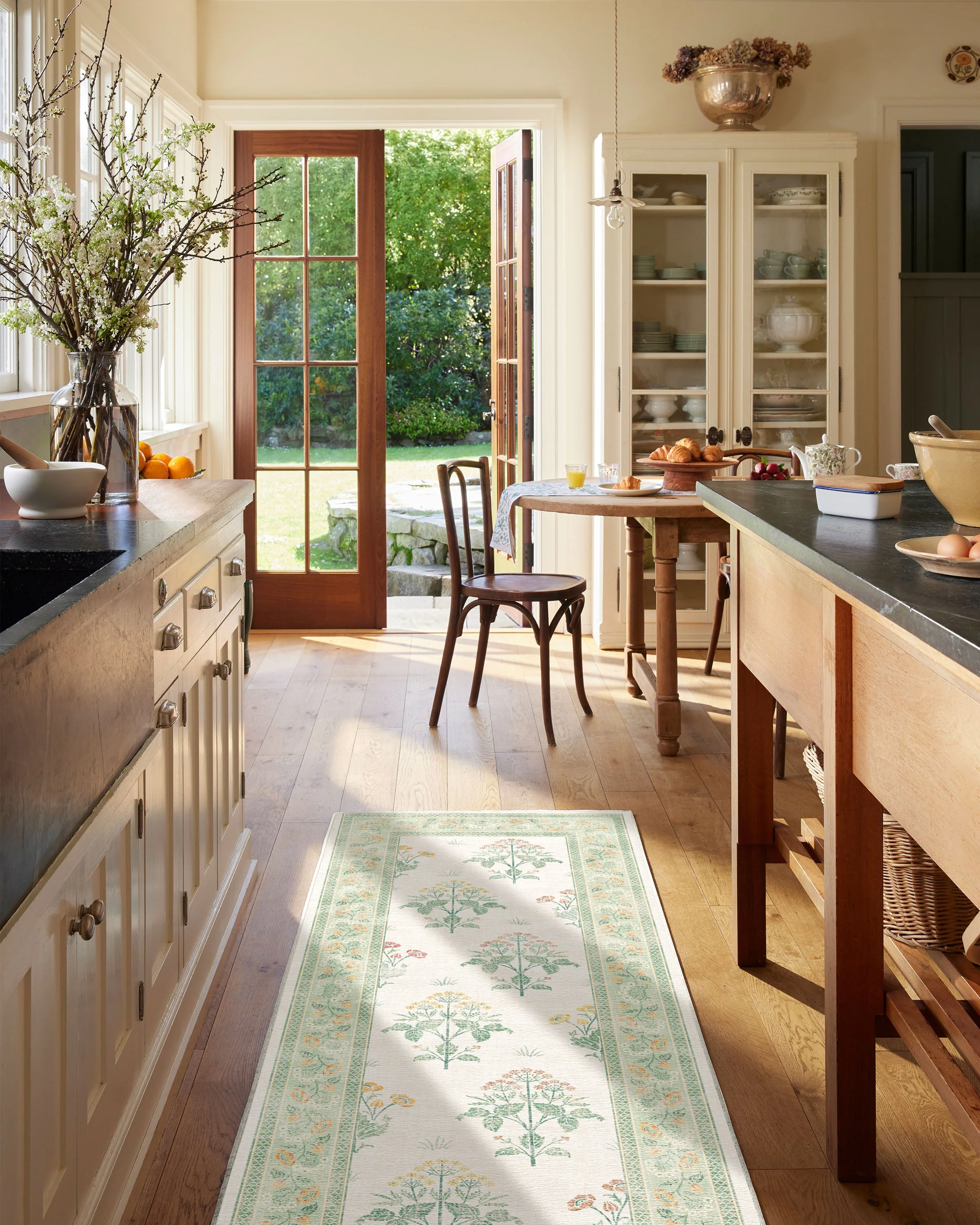 Meadow Sweet Ivory & Green Rug by Morris & Co.