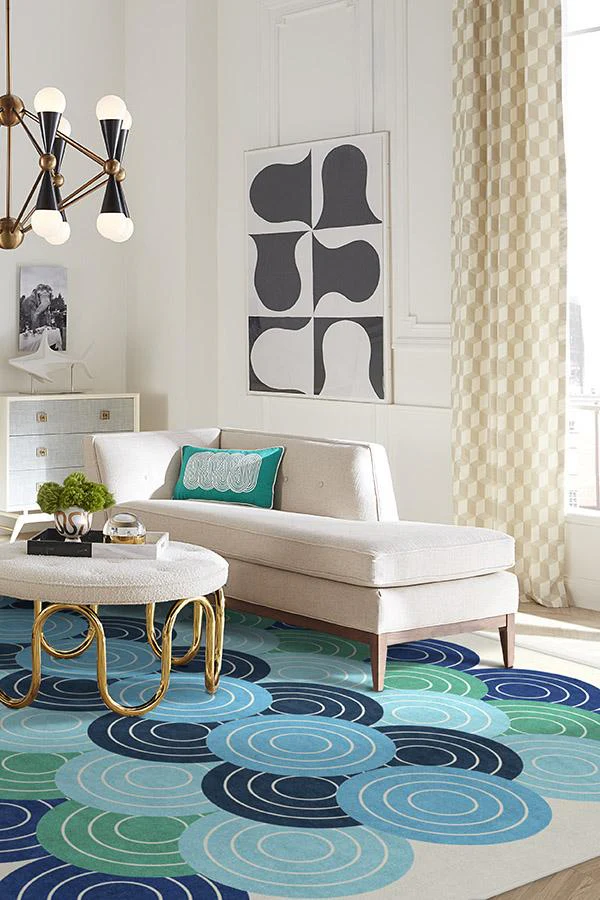 Biba Blue Green Flatwoven Rug by Jonathan Adler