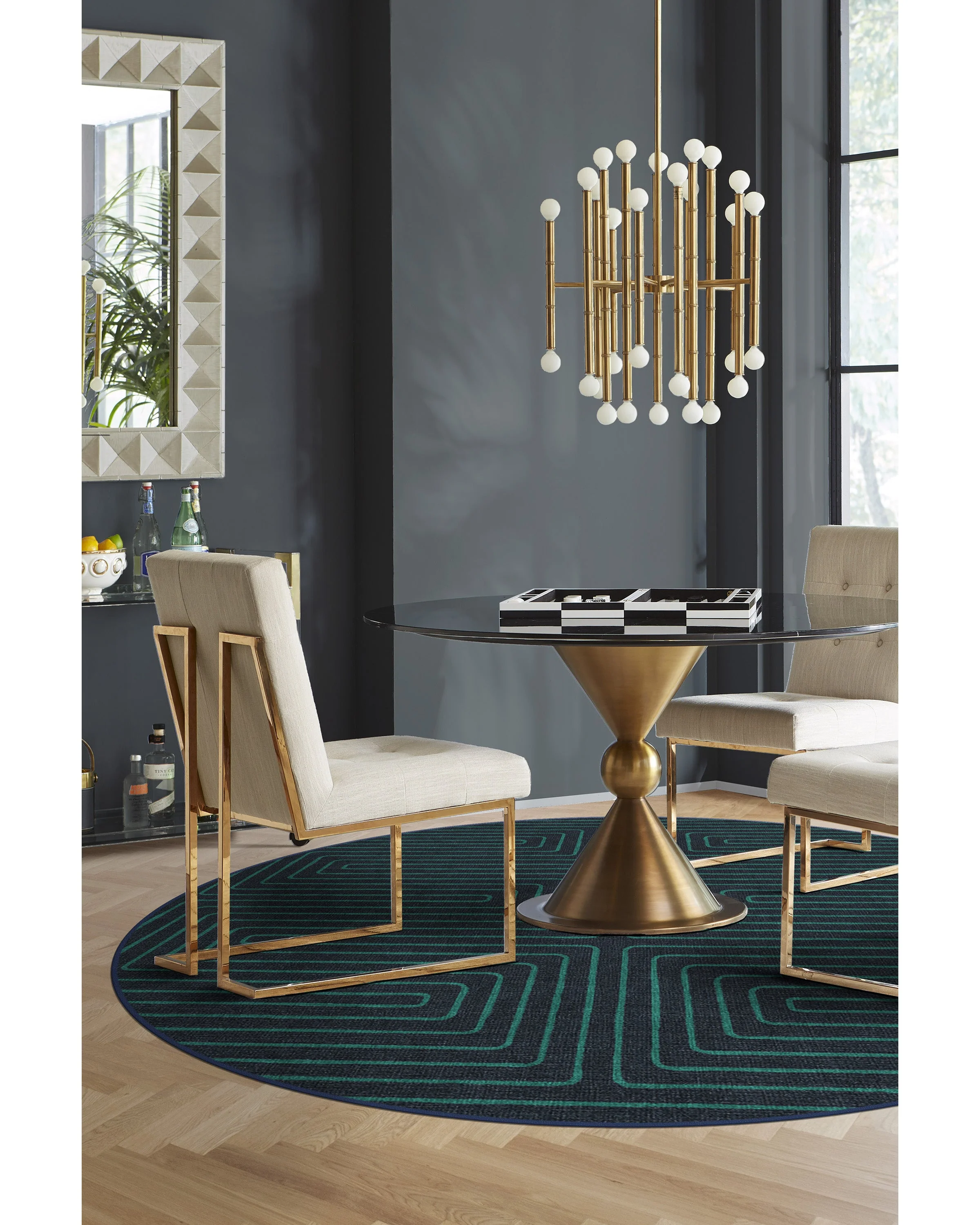 Labyrinth Navy & Teal Rug by Jonathan Adler