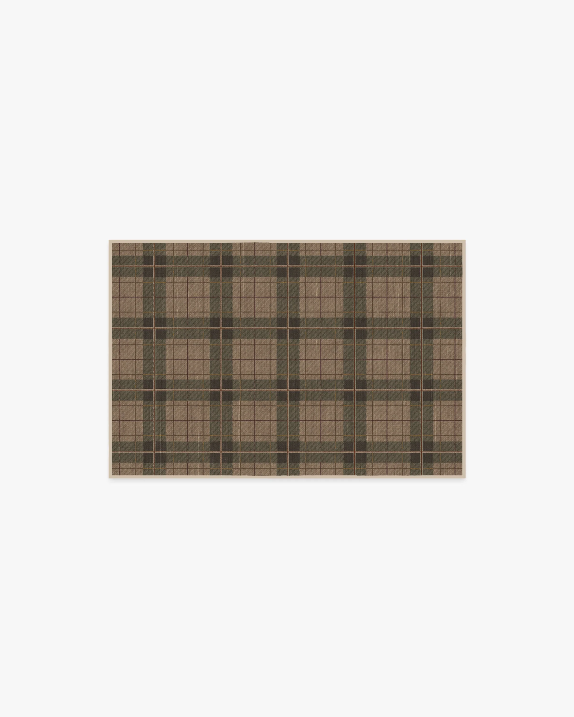 Alfie Plaid Natural & Green Flatwoven Rug