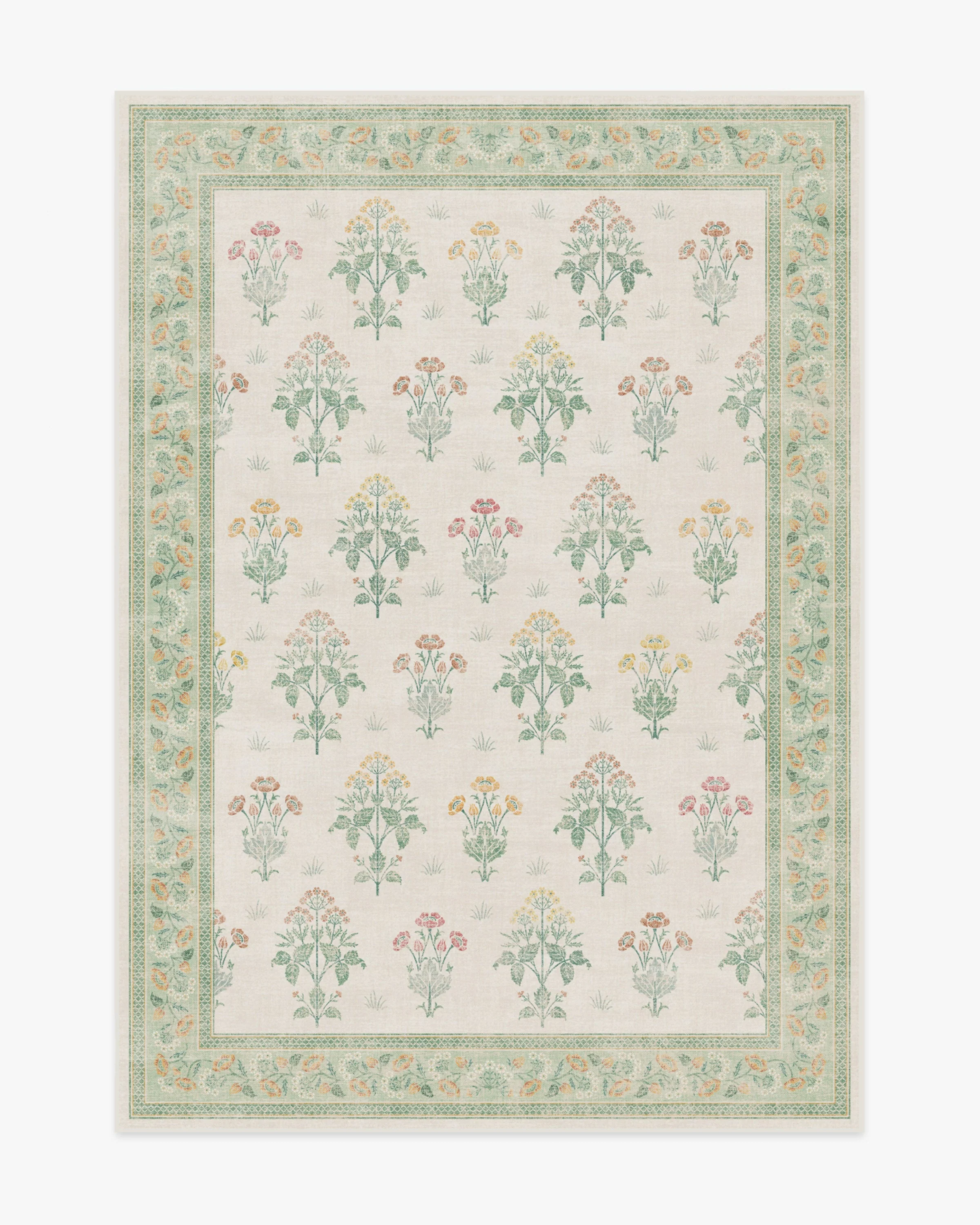 Meadow Sweet Ivory & Green Rug by Morris & Co.