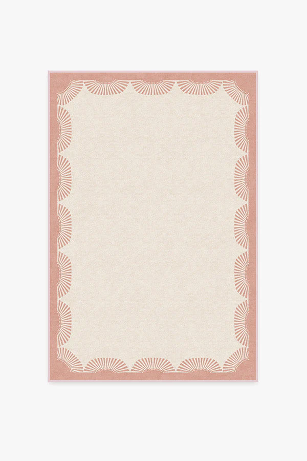 Fringe Pink & Ivory Flatwoven Rug by Gray Malin