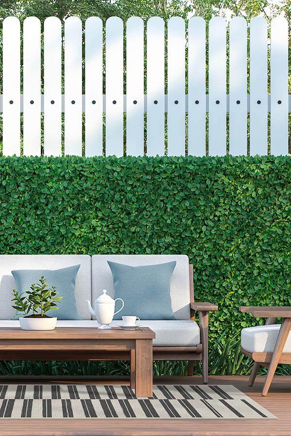 Offset Stripe Black Outdoor Rug