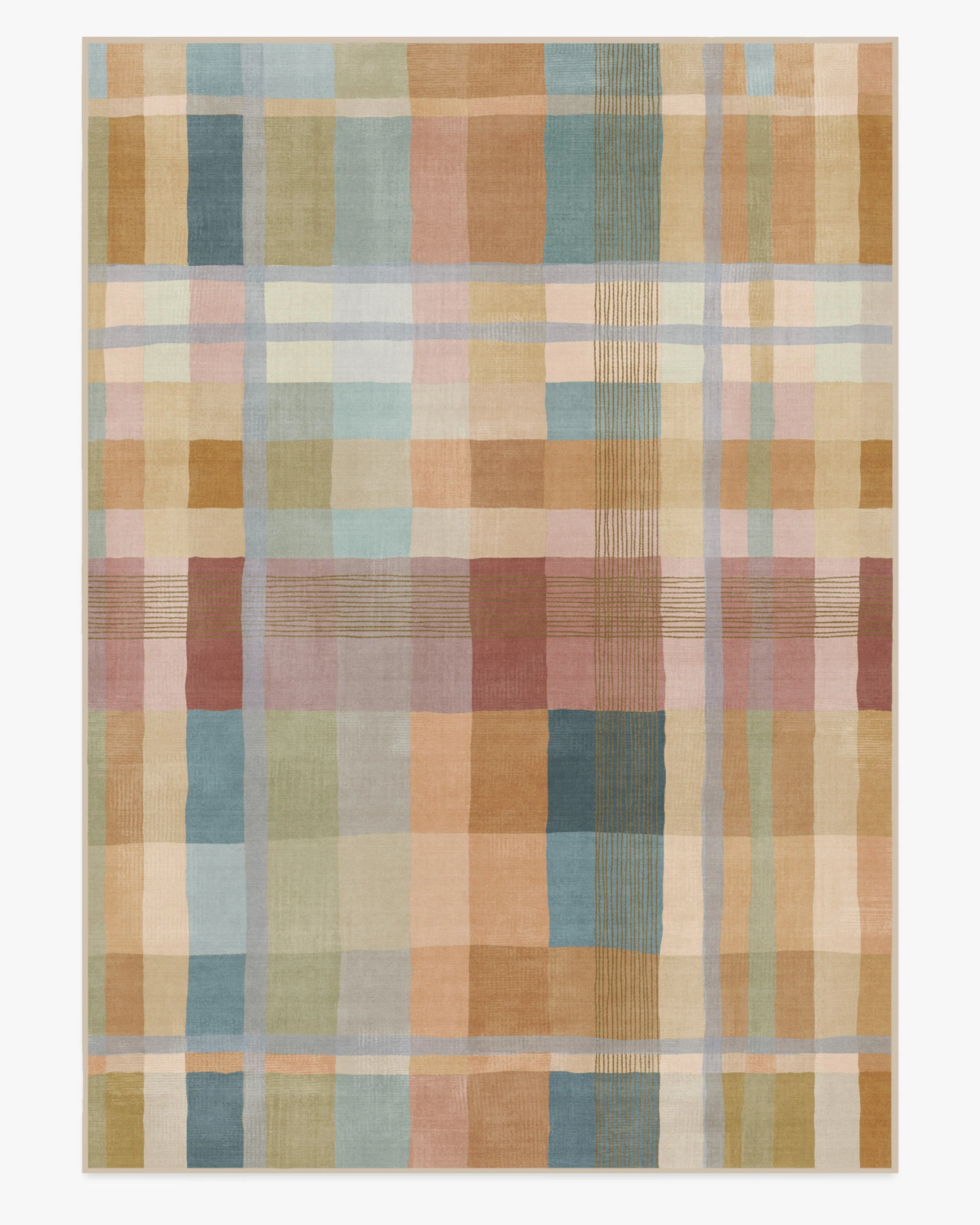 Margot Plaid Ochre Multicolor Flatwoven Rug