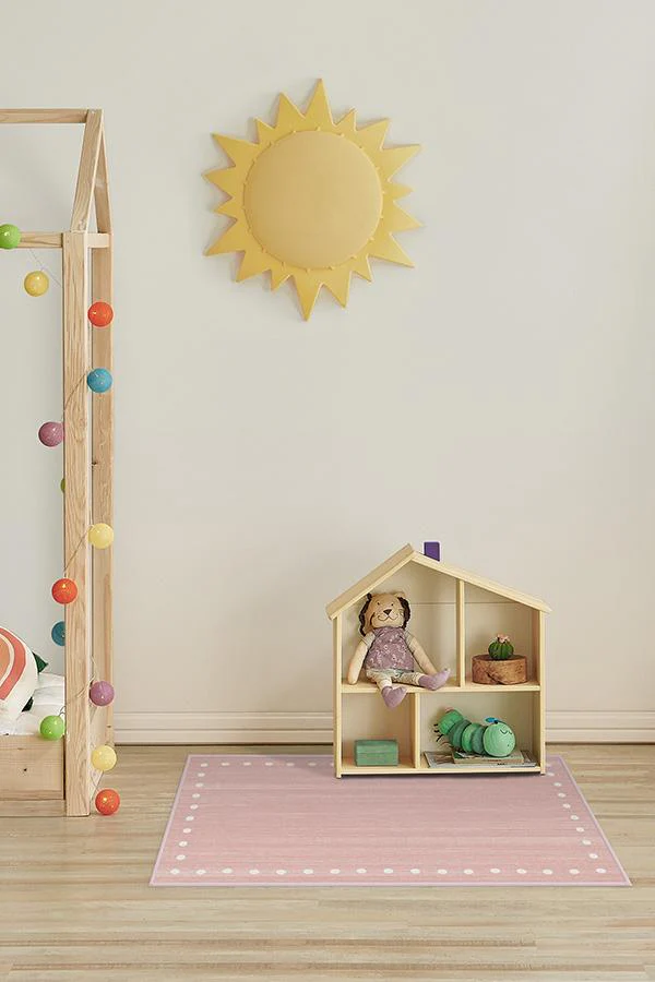 Dot Border Pink Rug