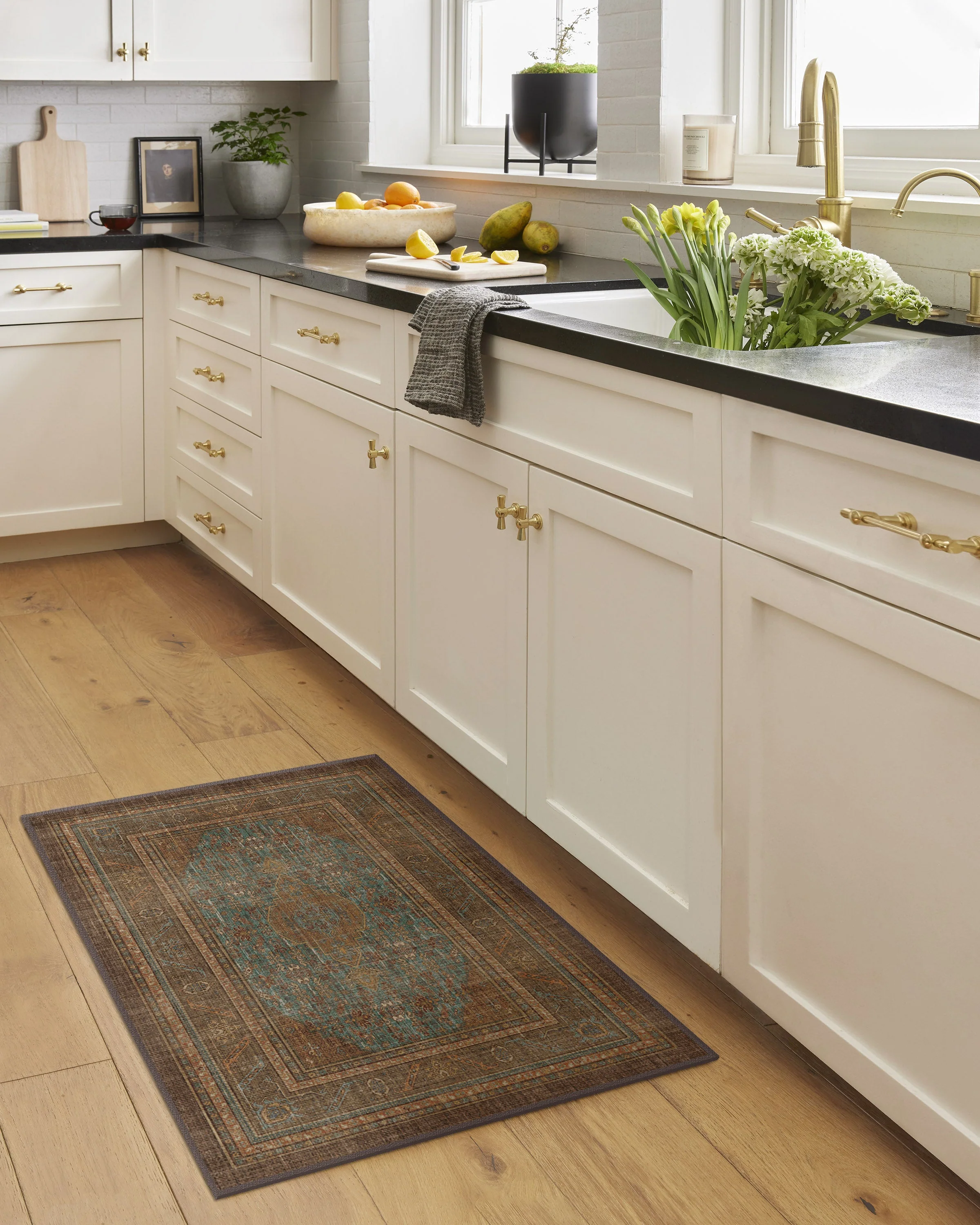 Rowan Teal Blue & Copper Rug
