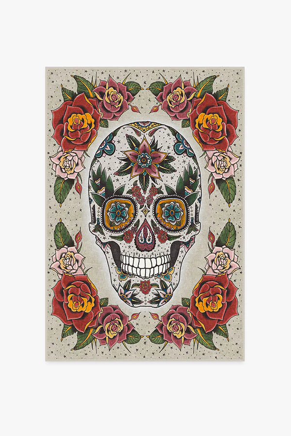 Sugar Skull Flatwoven Rug