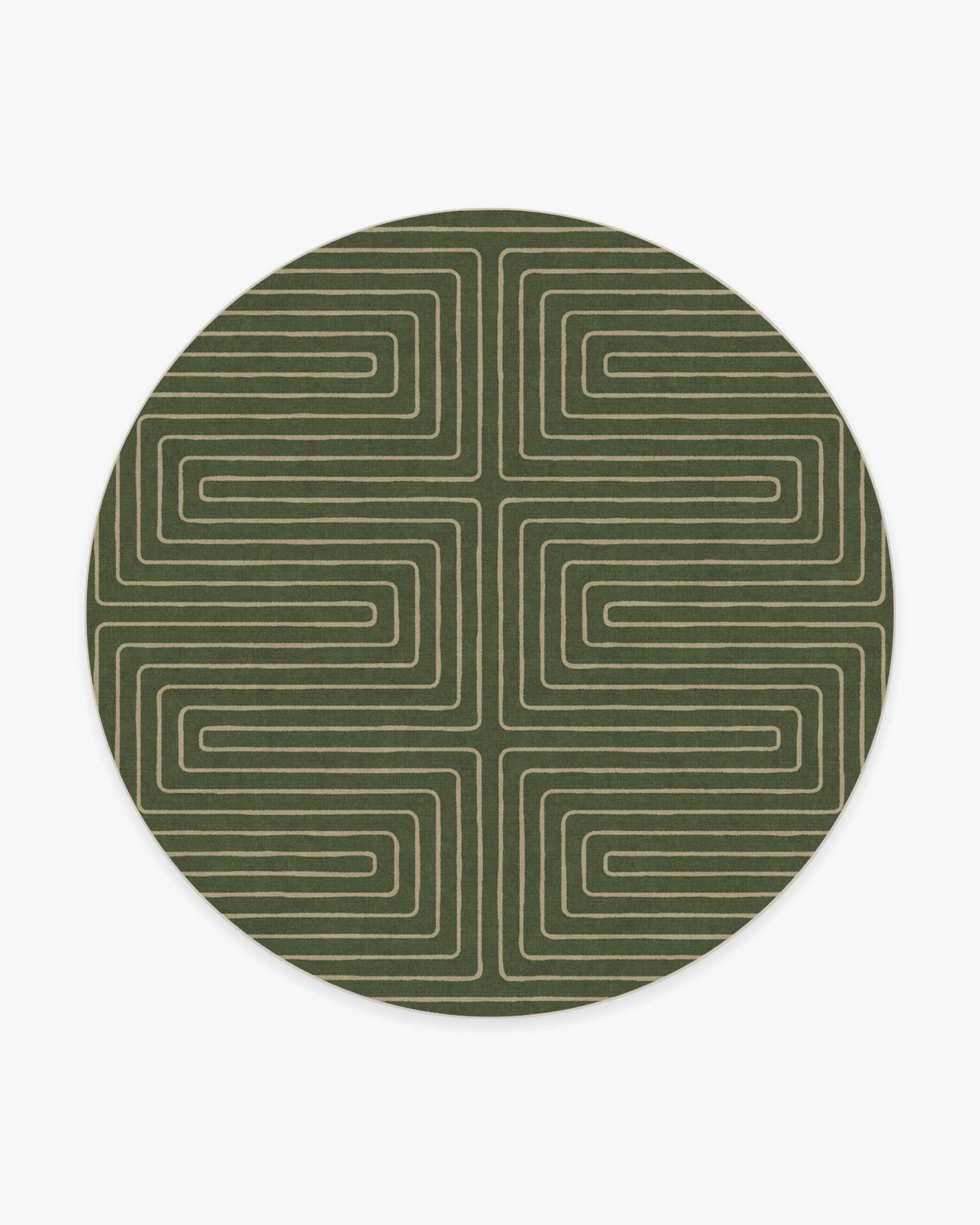 Labyrinth Fern Green Flatwoven Rug by Jonathan Adler