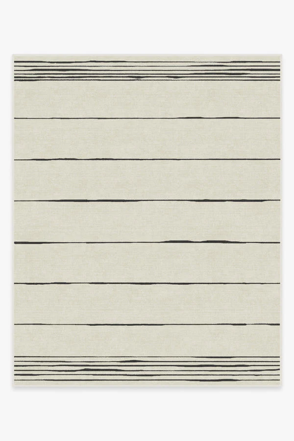 Clea Ivory & Black Flatwoven Rug by The Home Edit