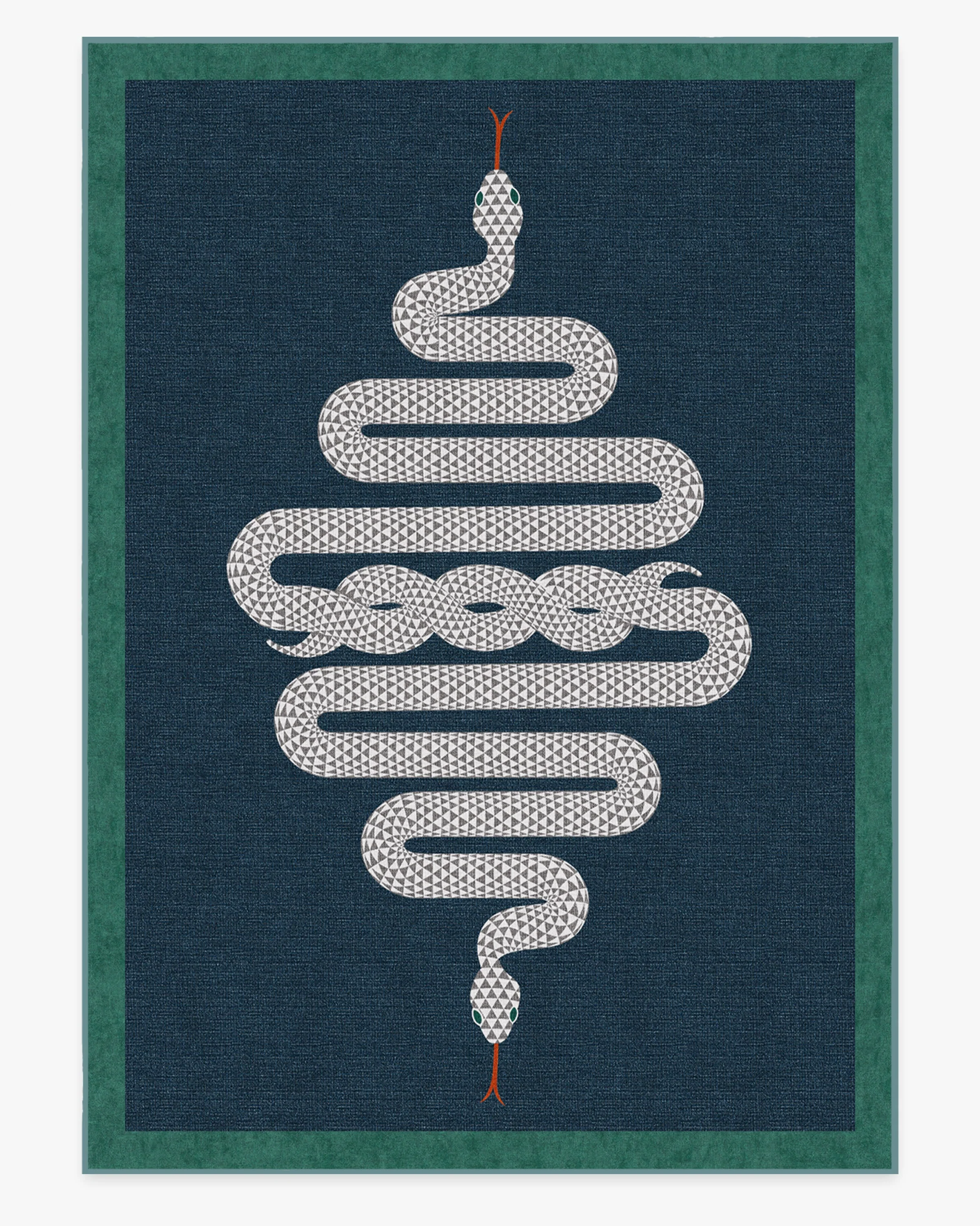 Venom Sapphire Flatwoven Rug by Jonathan Adler