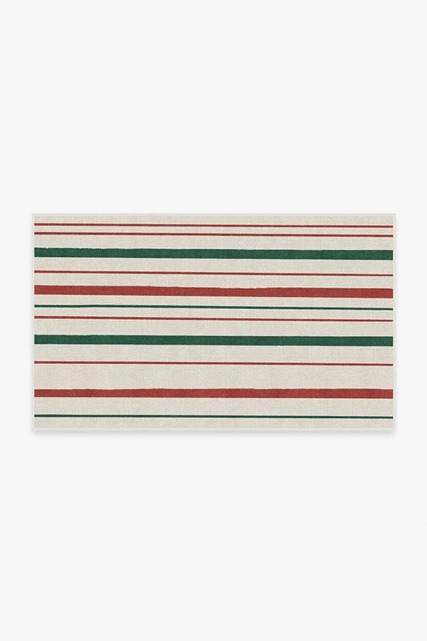 Hudson Stripe Red & Green Rug