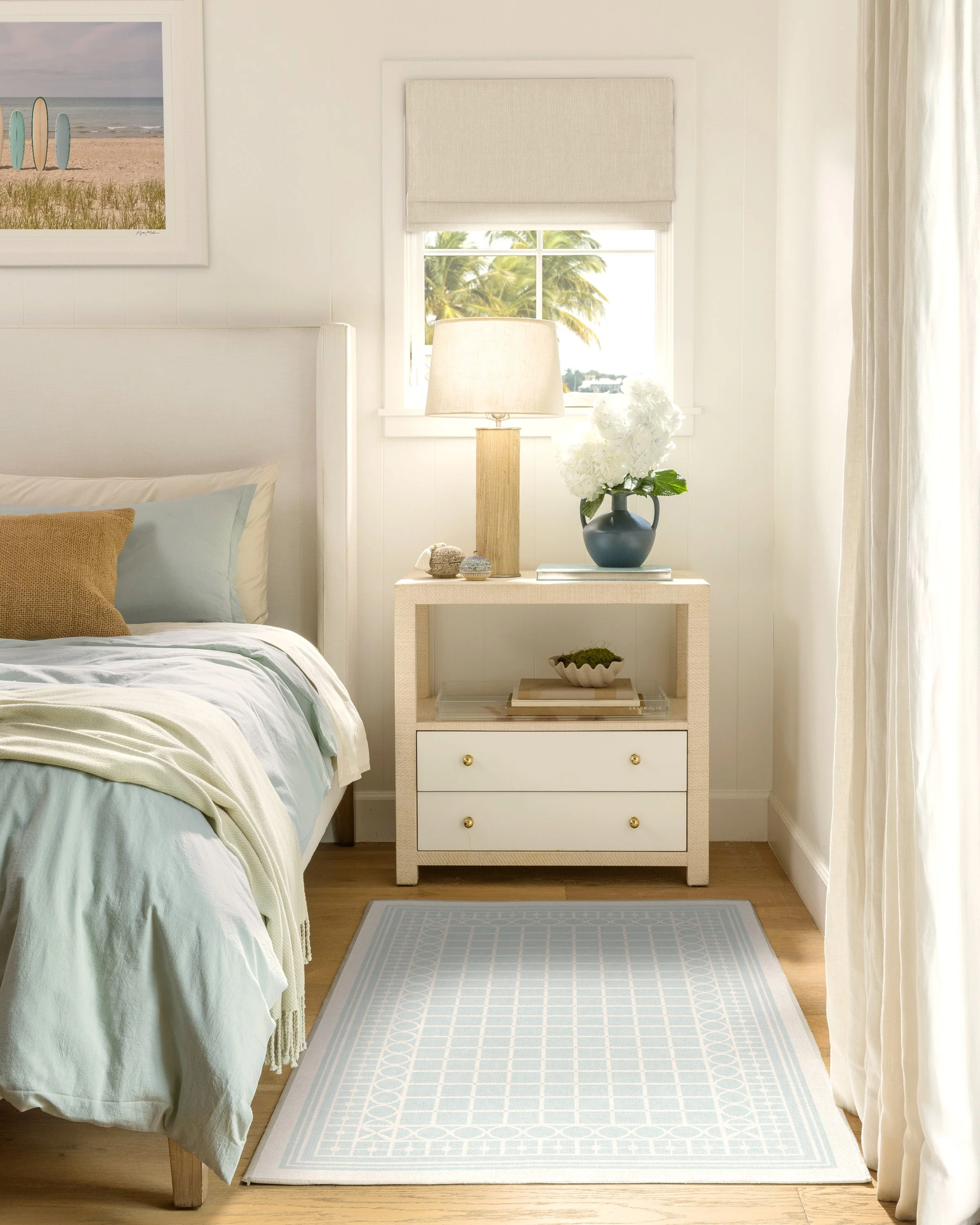 Palm Beach Powder Blue Rug by Gray Malin