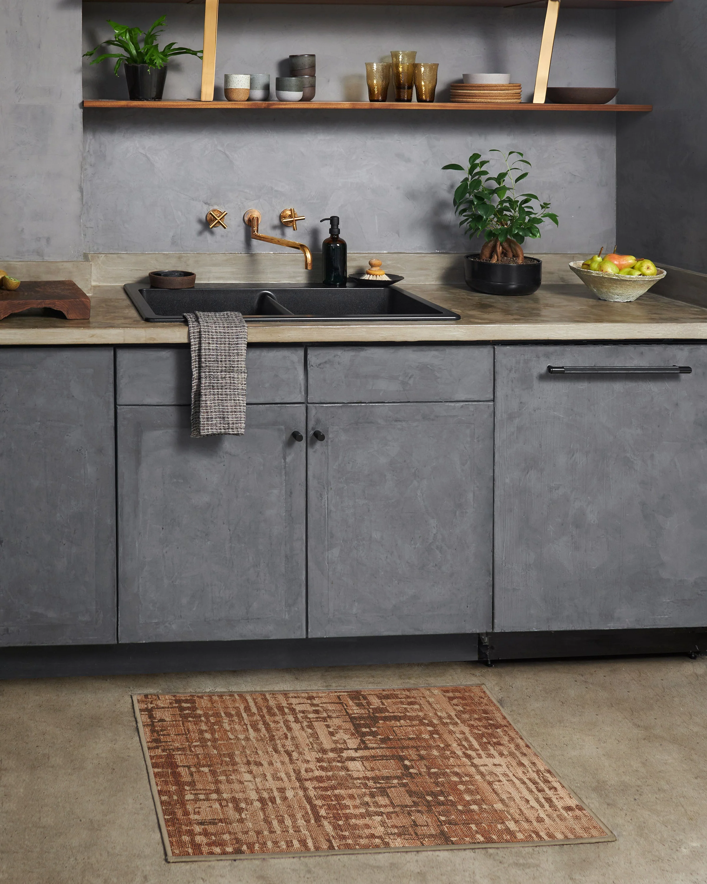 Brooklyn Copper Clay Rug by Architectural Digest