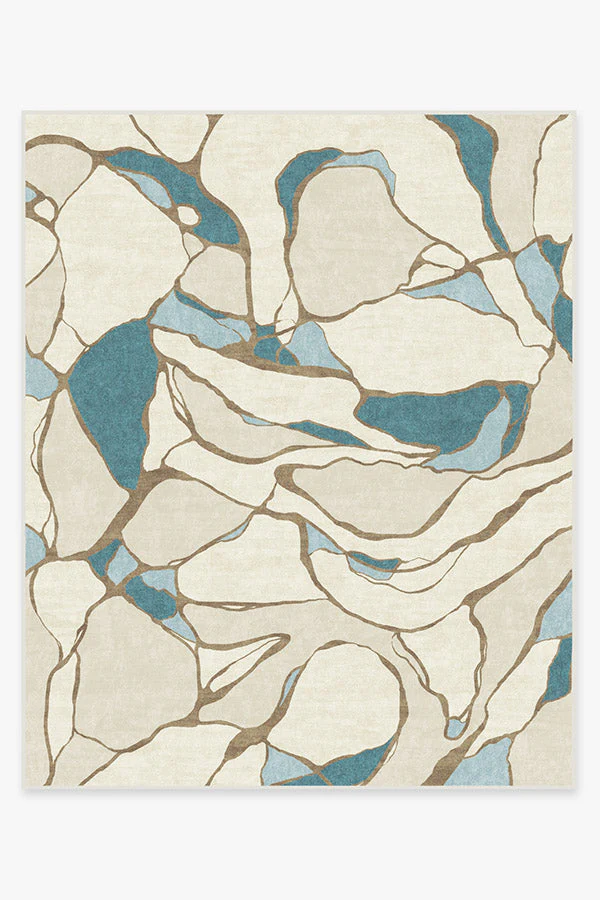 Aude Teal & Ivory Rug by Nina Takesh