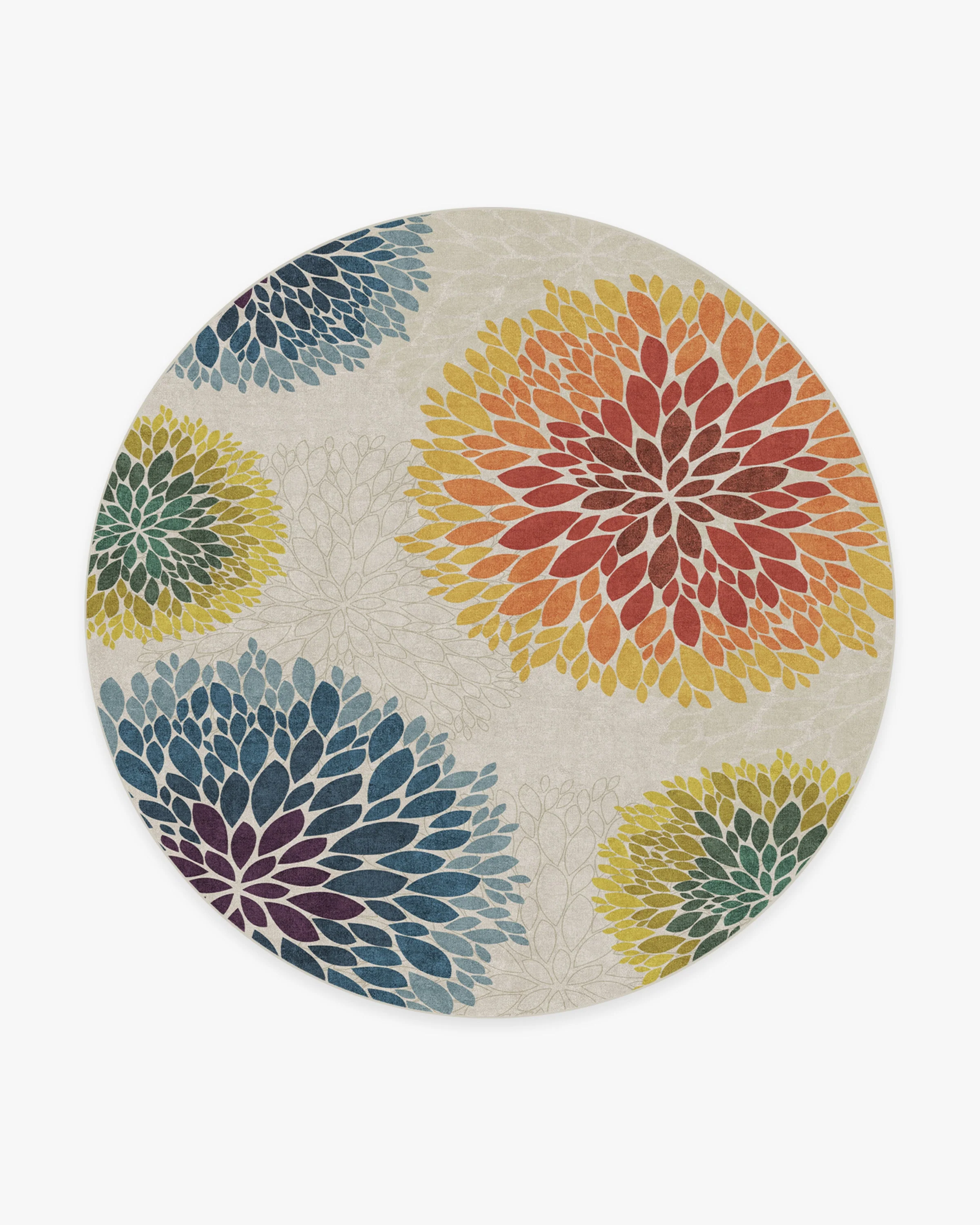 Floral Medallion Multicolor Flatwoven Rug