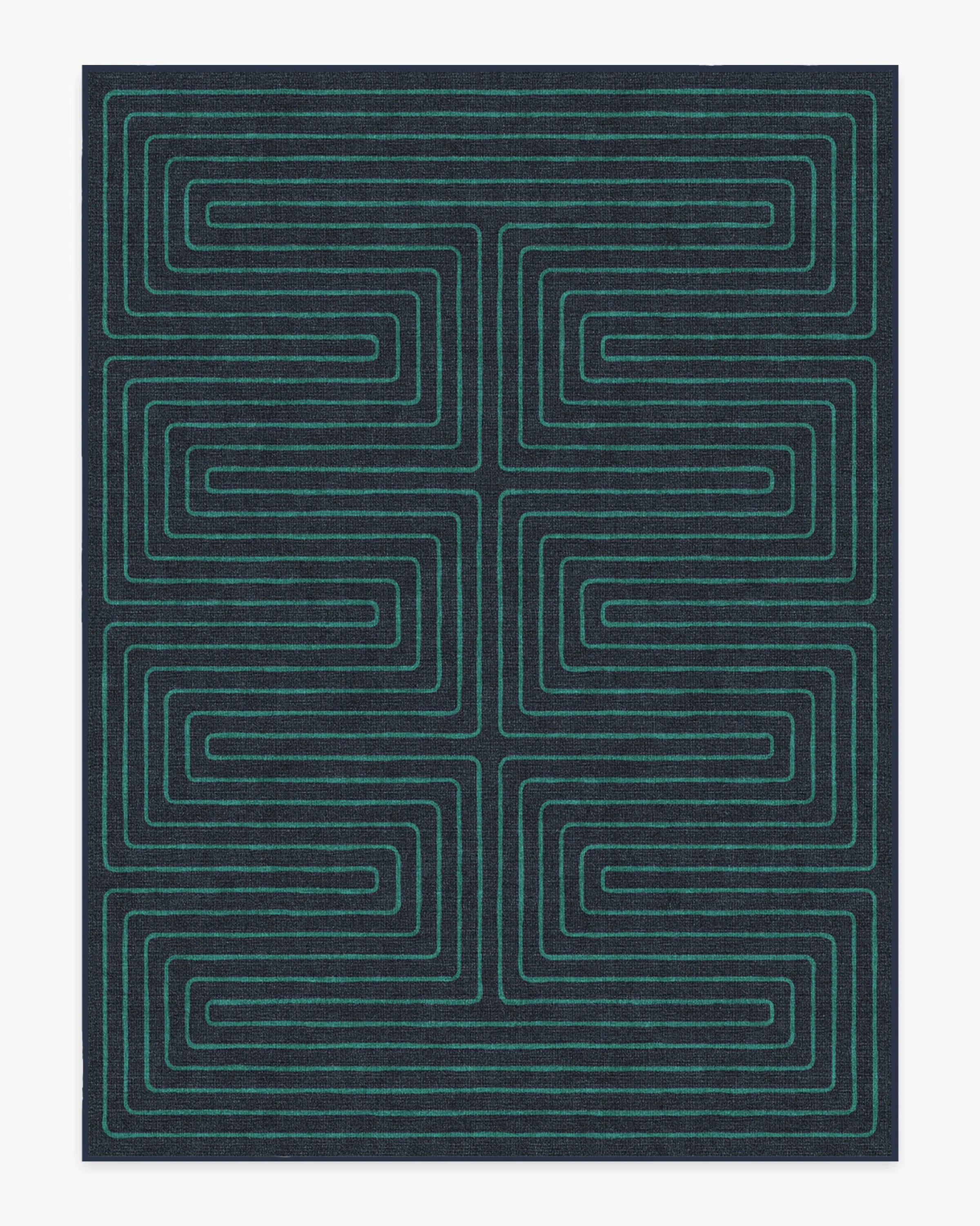 Labyrinth Navy & Teal Rug by Jonathan Adler