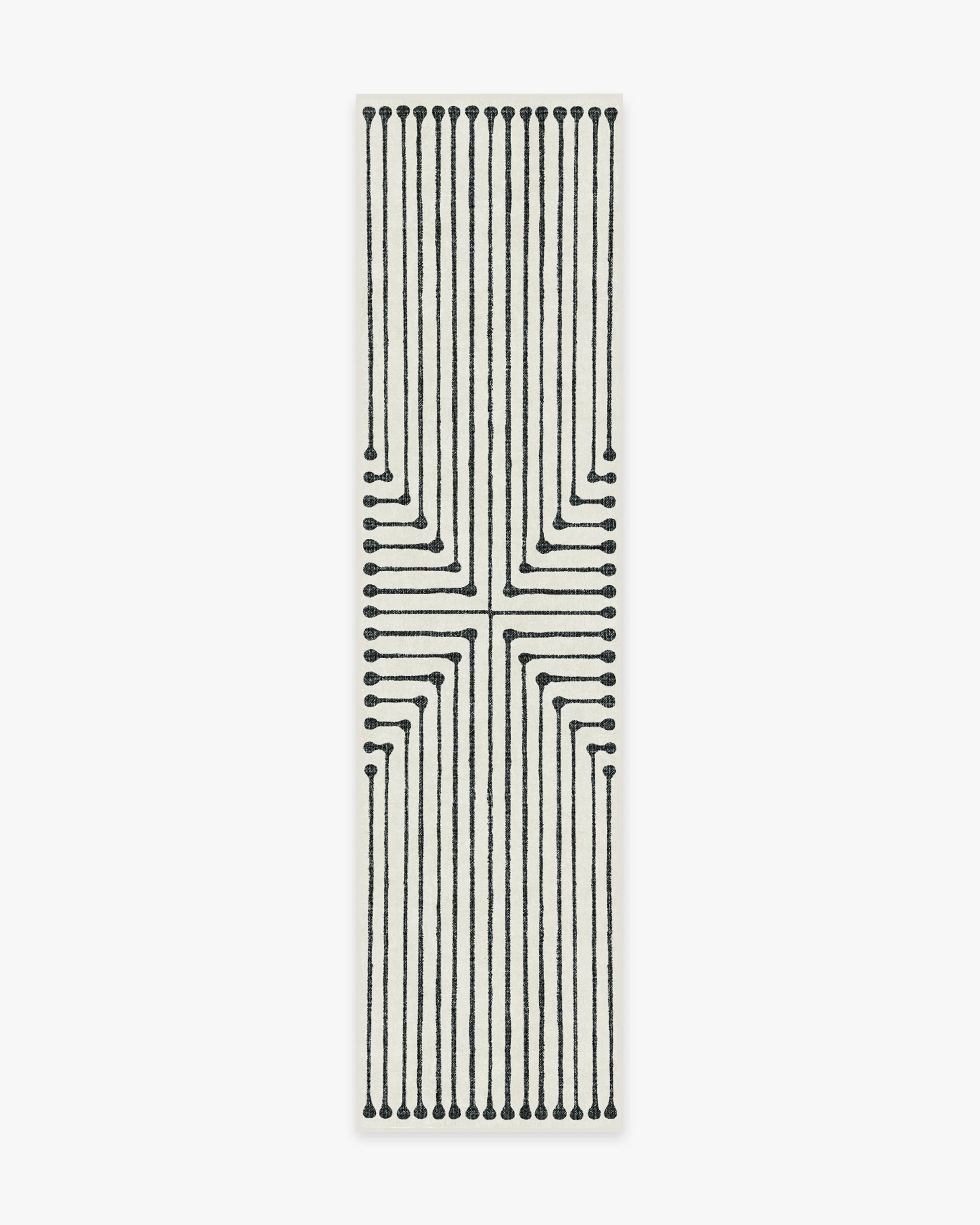 Inkdrop Black & Ivory Flatwoven Rug by Jonathan Adler