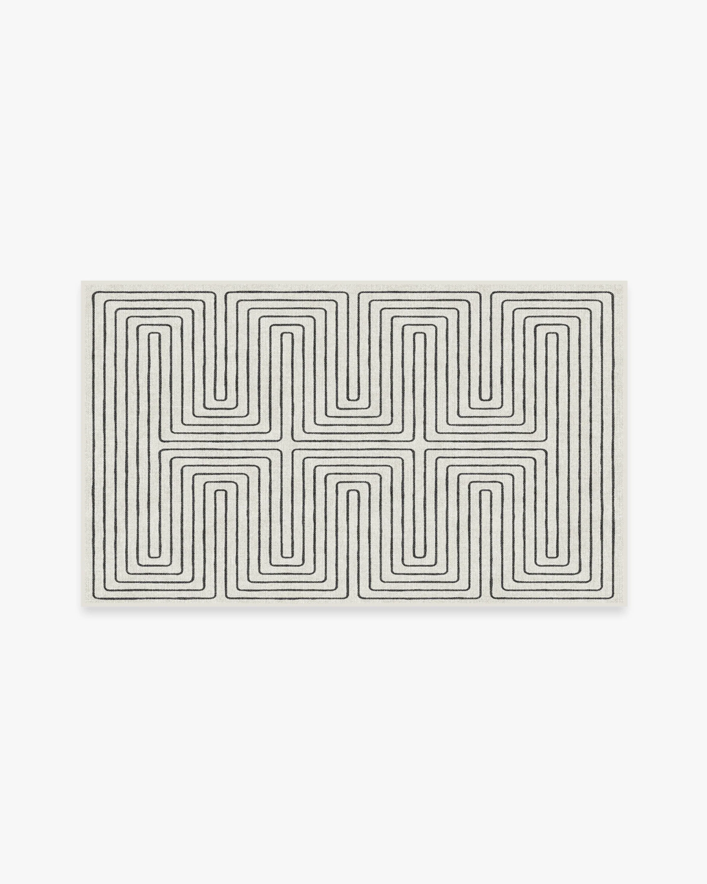 Labyrinth Black & Ivory Flatwoven Rug by Jonathan Adler