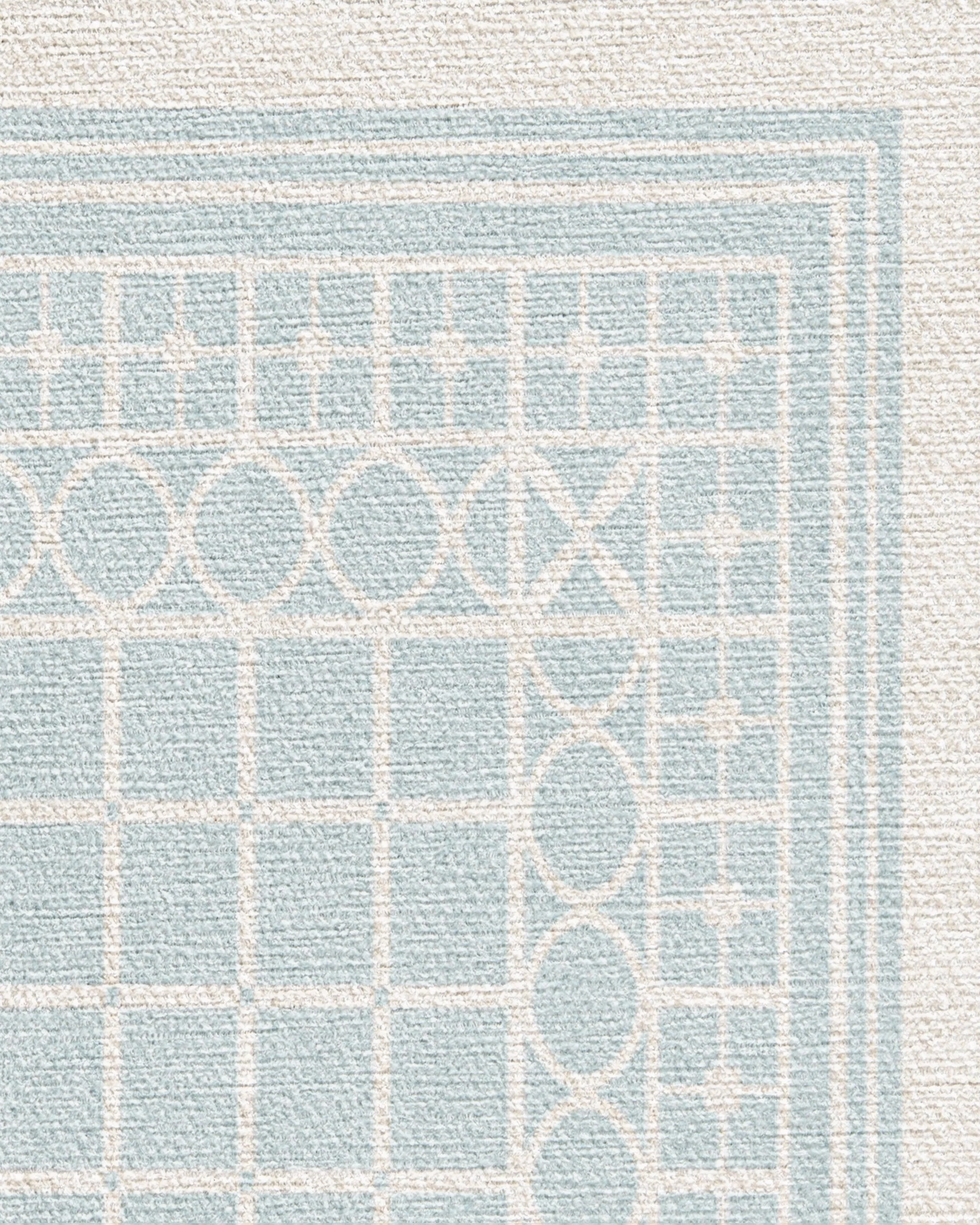 Palm Beach Powder Blue Flatwoven Rug by Gray Malin