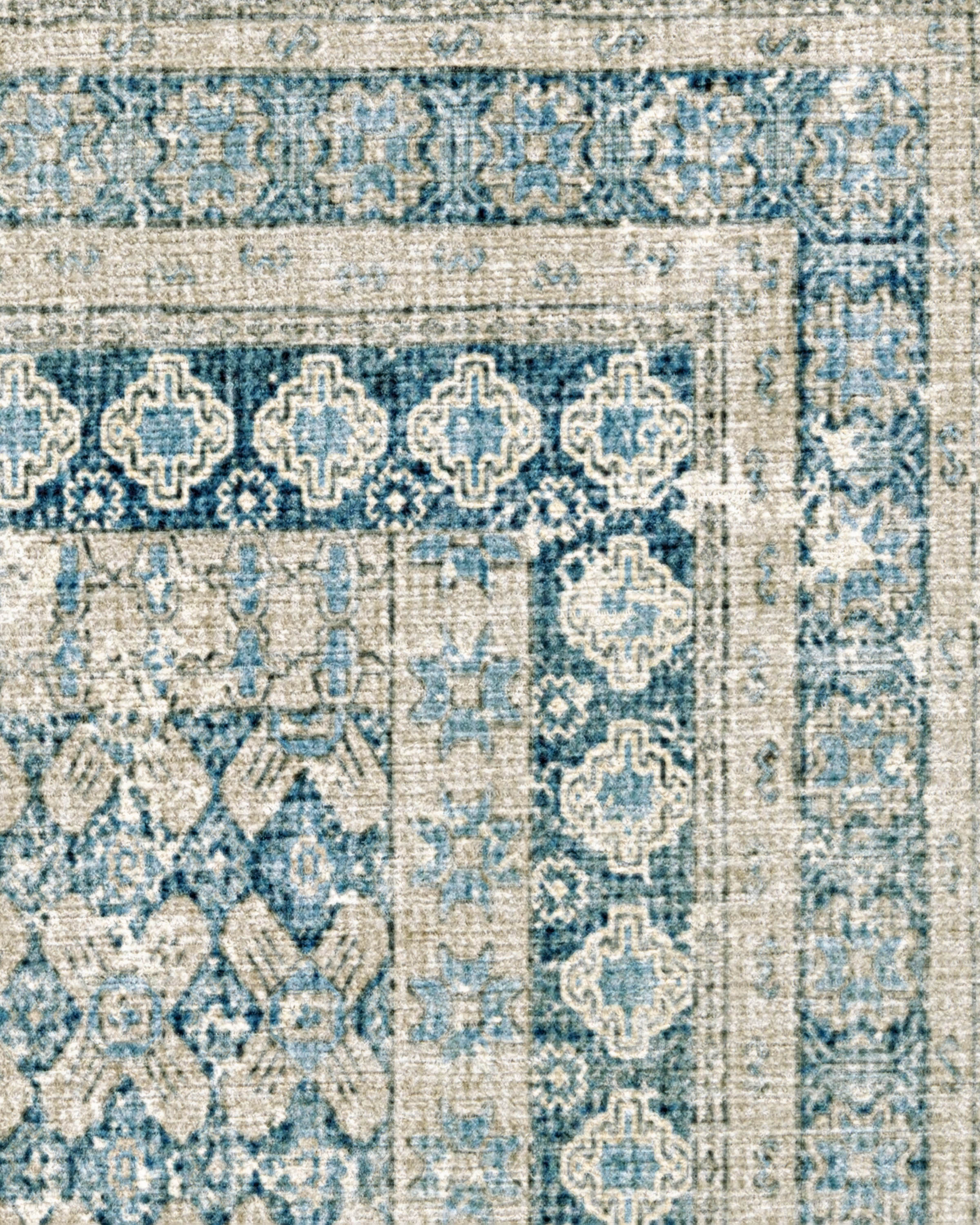 Cyrus Neutral & Blue Flatwoven Rug