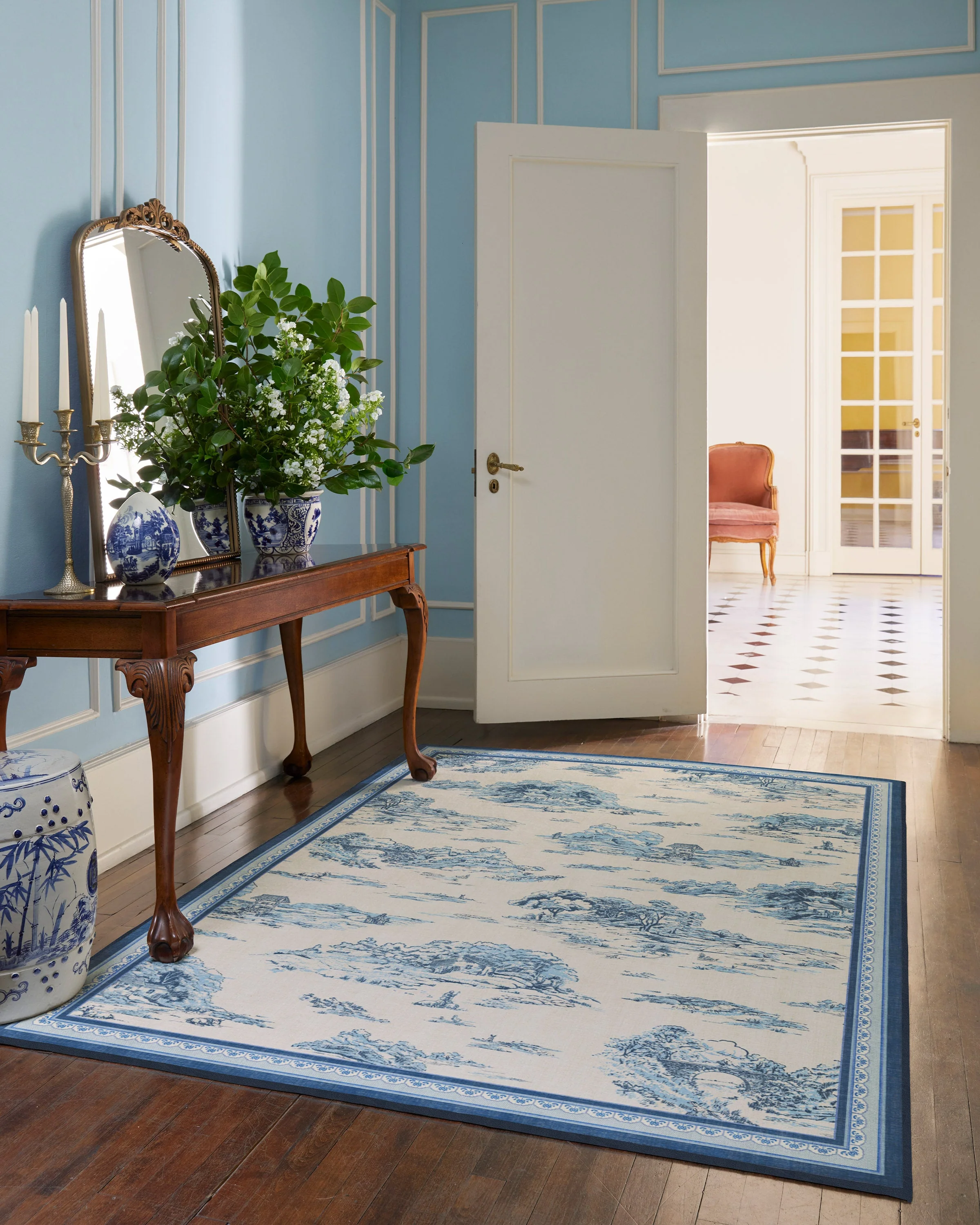 Provence Toile Delft Blue Rug