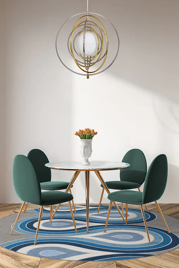 Milano Blue Steel Rug by Jonathan Adler