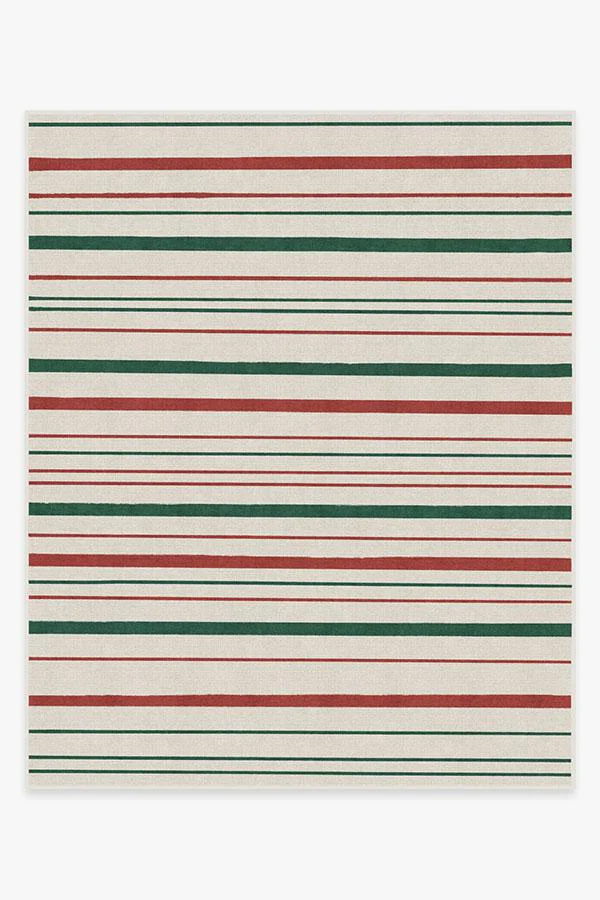 Hudson Stripe Red & Green Flatwoven Rug