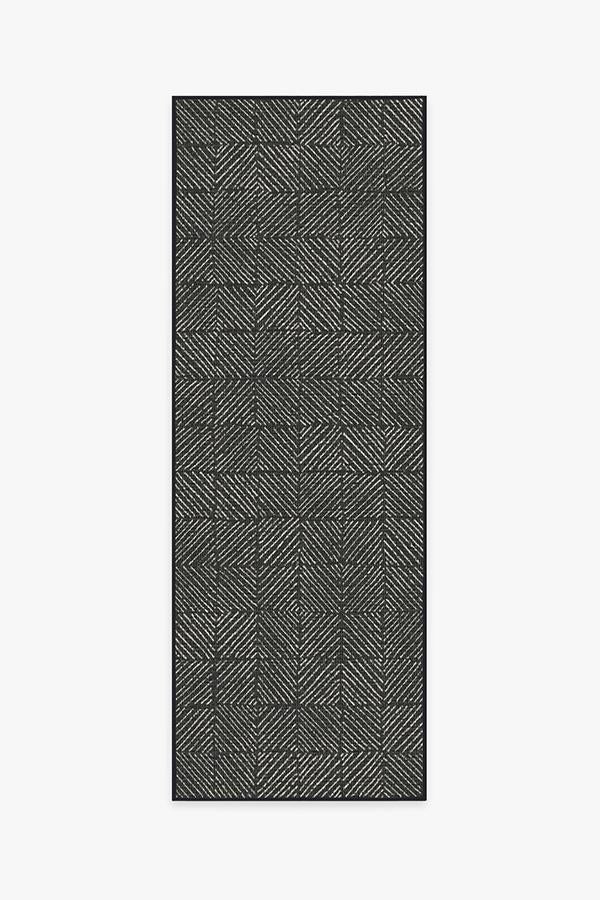 Parquet Black Outdoor Rug