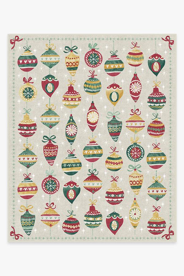 Festive Garland Holiday Shortbread Flatwoven Rug