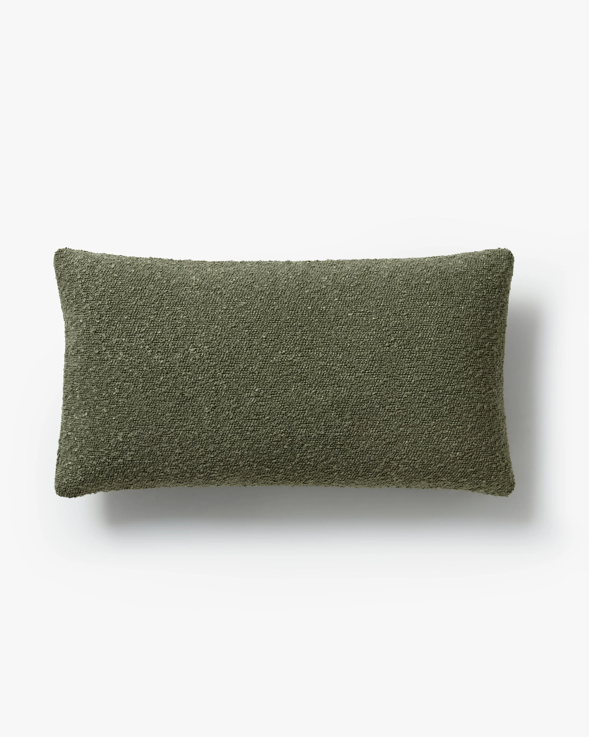 Olive Green Boucle Throw Pillow