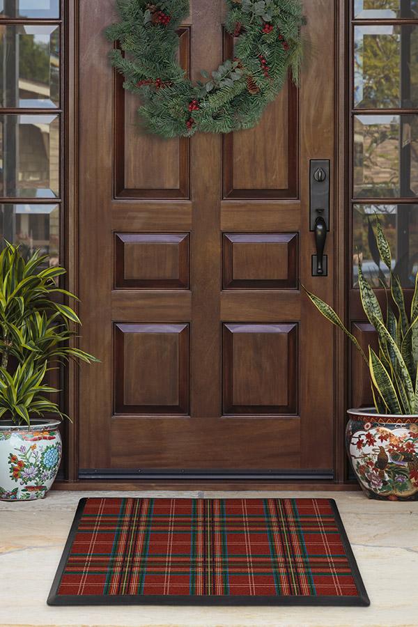 Winter Tartan Red Doormat