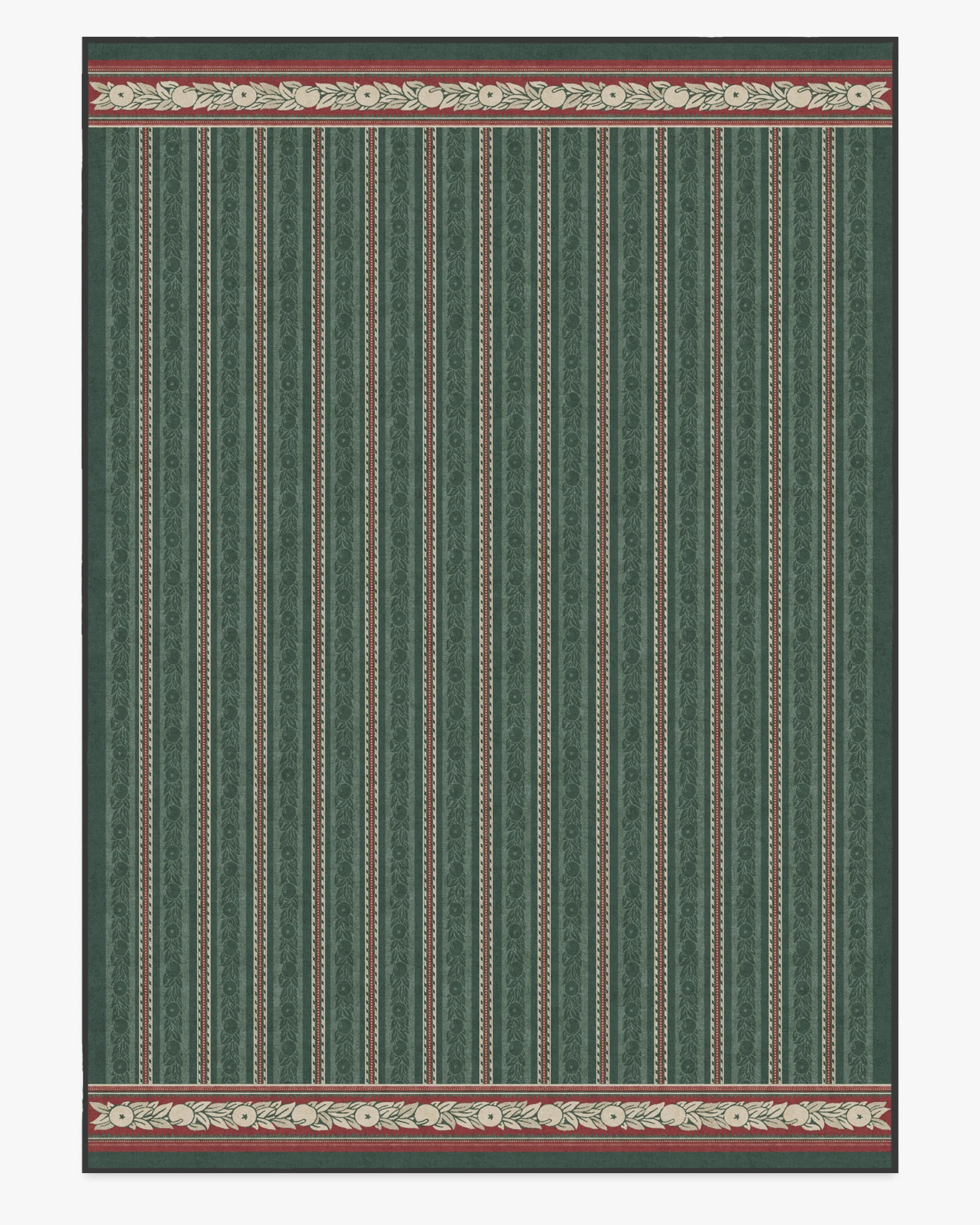 Fruit Stripe Spruce Green Flatwoven Rug by Morris & Co.