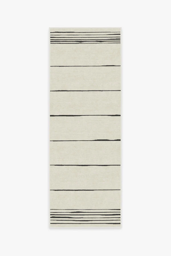 Clea Ivory & Black Flatwoven Rug by The Home Edit