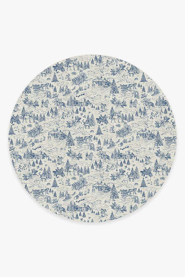 Winter Toile Blue Rug