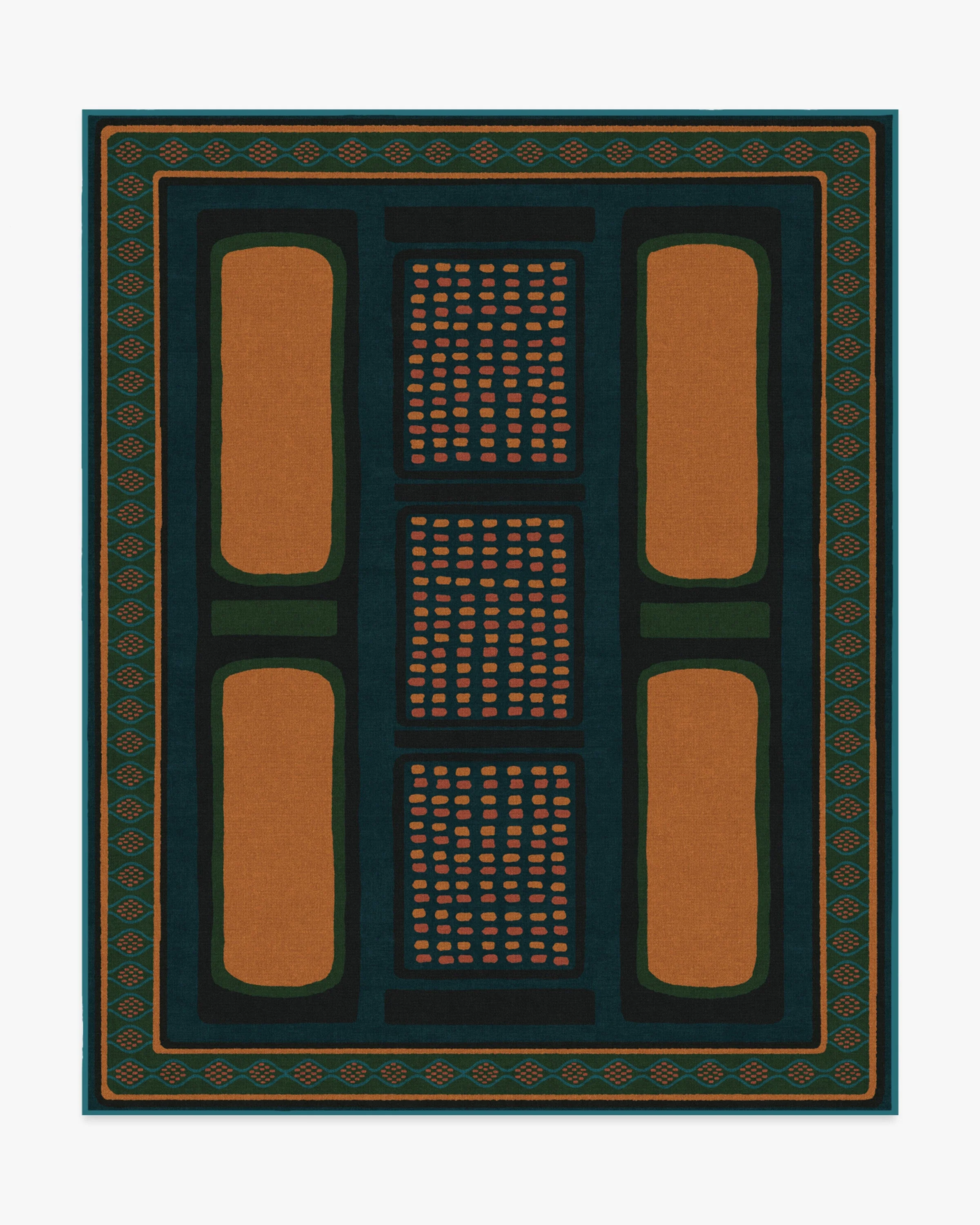 Nerissa Teal & Gold Rug by Architectural Digest