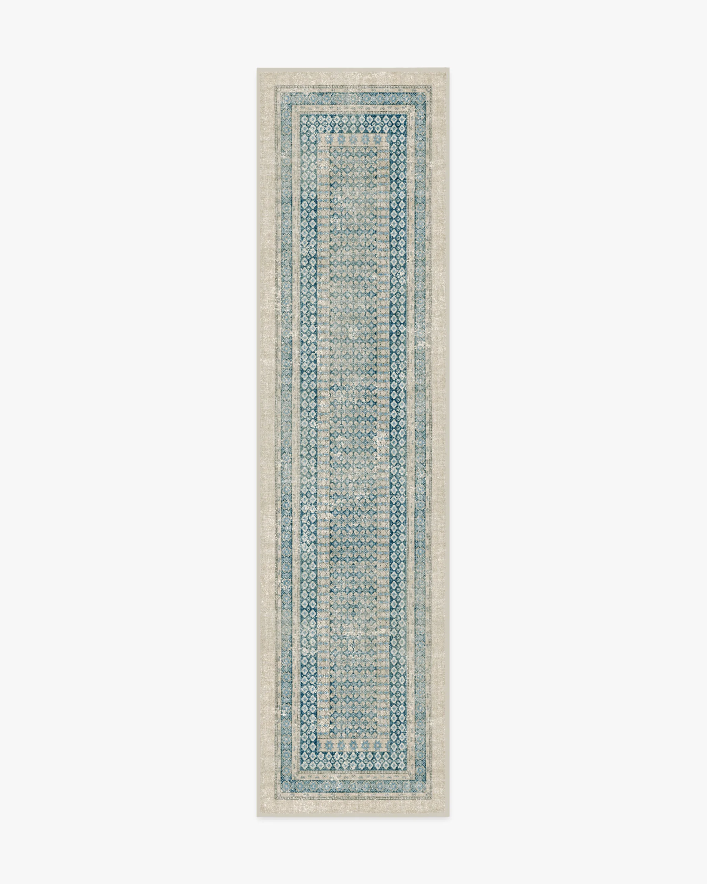 Cyrus Neutral & Blue Flatwoven Rug