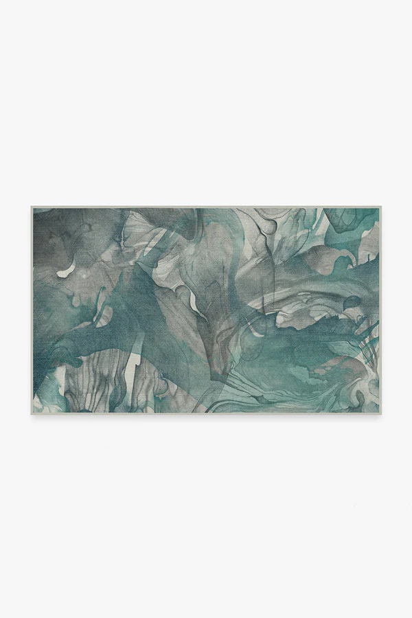 Aurora Teal Grey Rug
