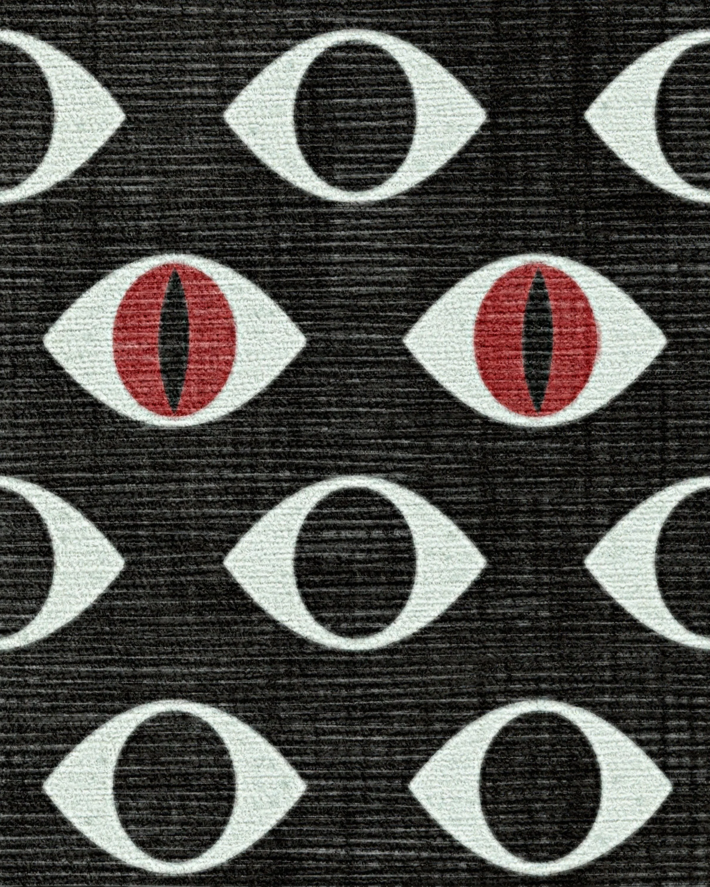 Monster Eyes Black & White Flatwoven Rug