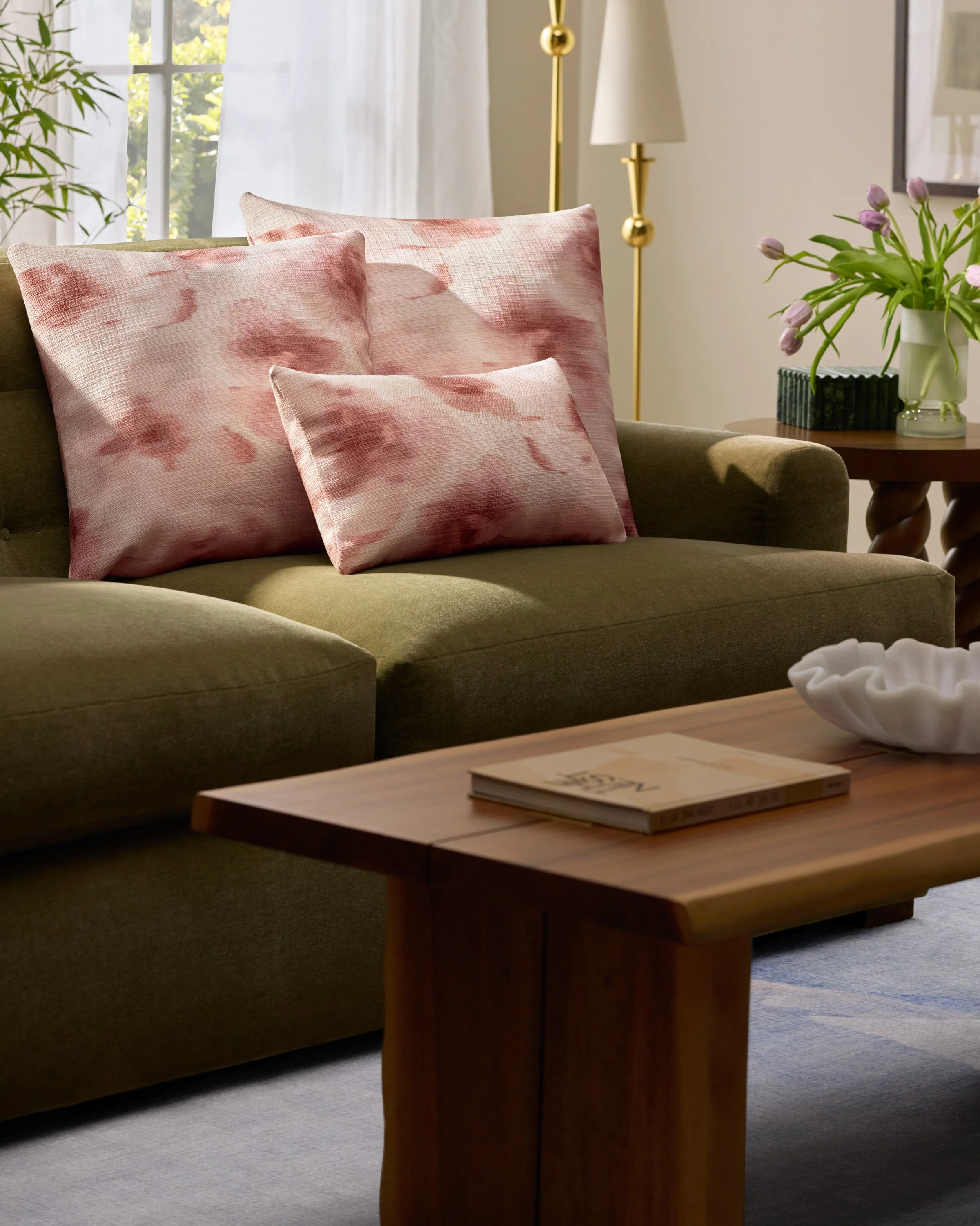 Emma Blush Woven Throw Pillow