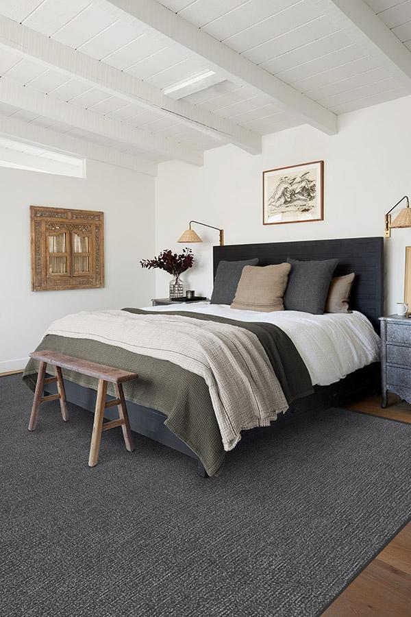 Heathered Solid Charcoal Flatwoven Rug
