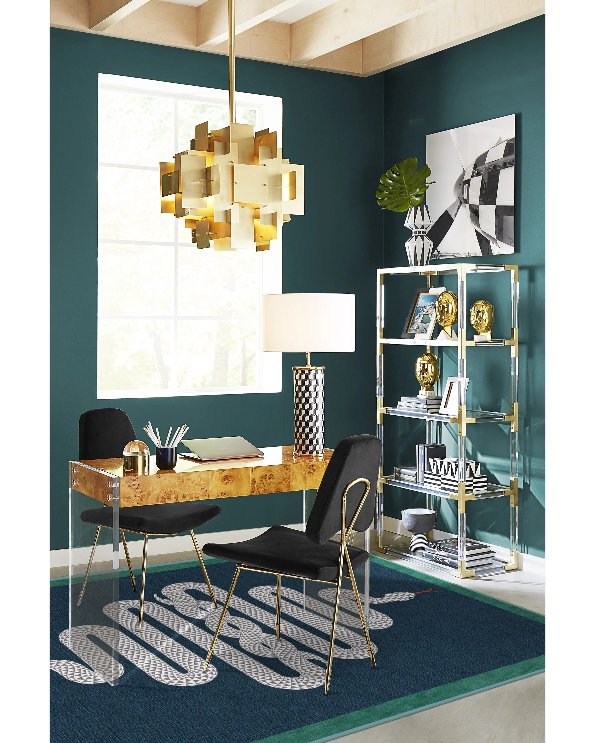 Venom Sapphire Rug by Jonathan Adler