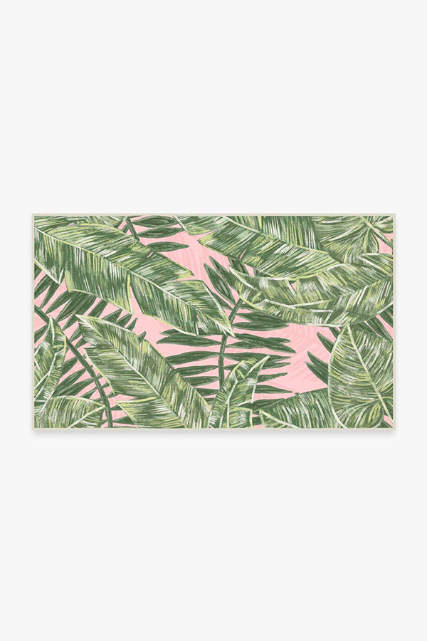 Filifera Palm Pink Outdoor Rug