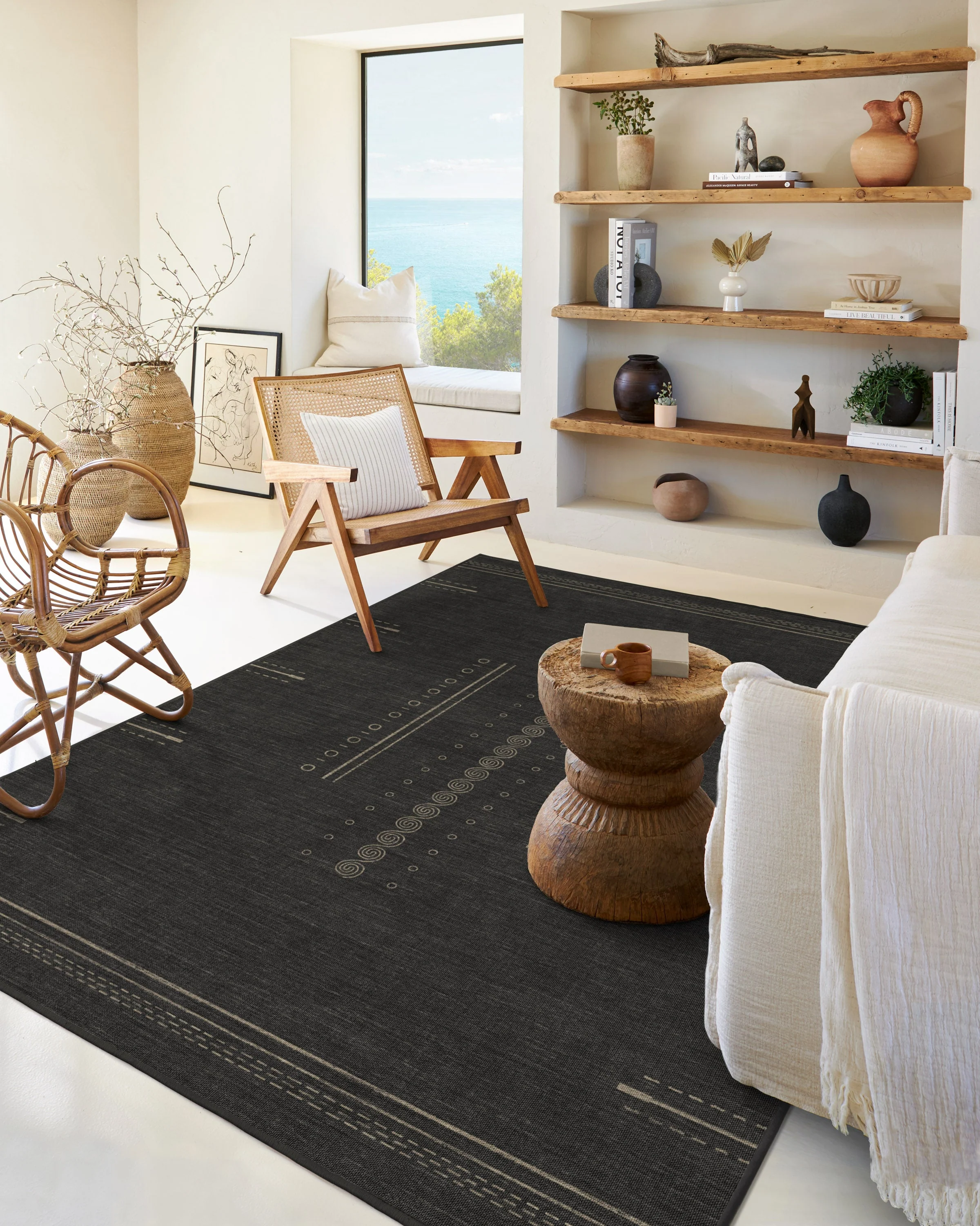 Milos Black Flatwoven Rug