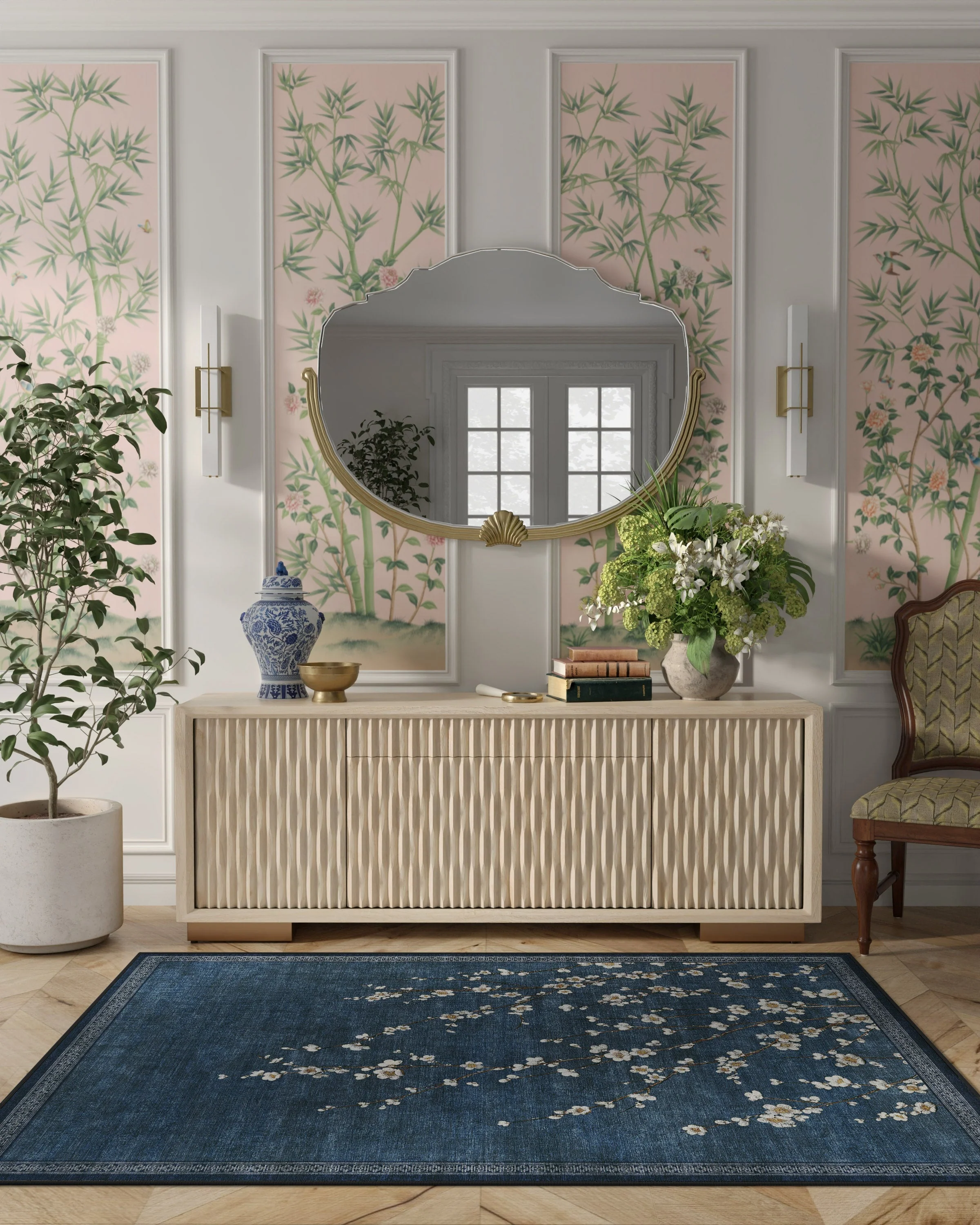 Sakura Indigo Rug by Gracie
