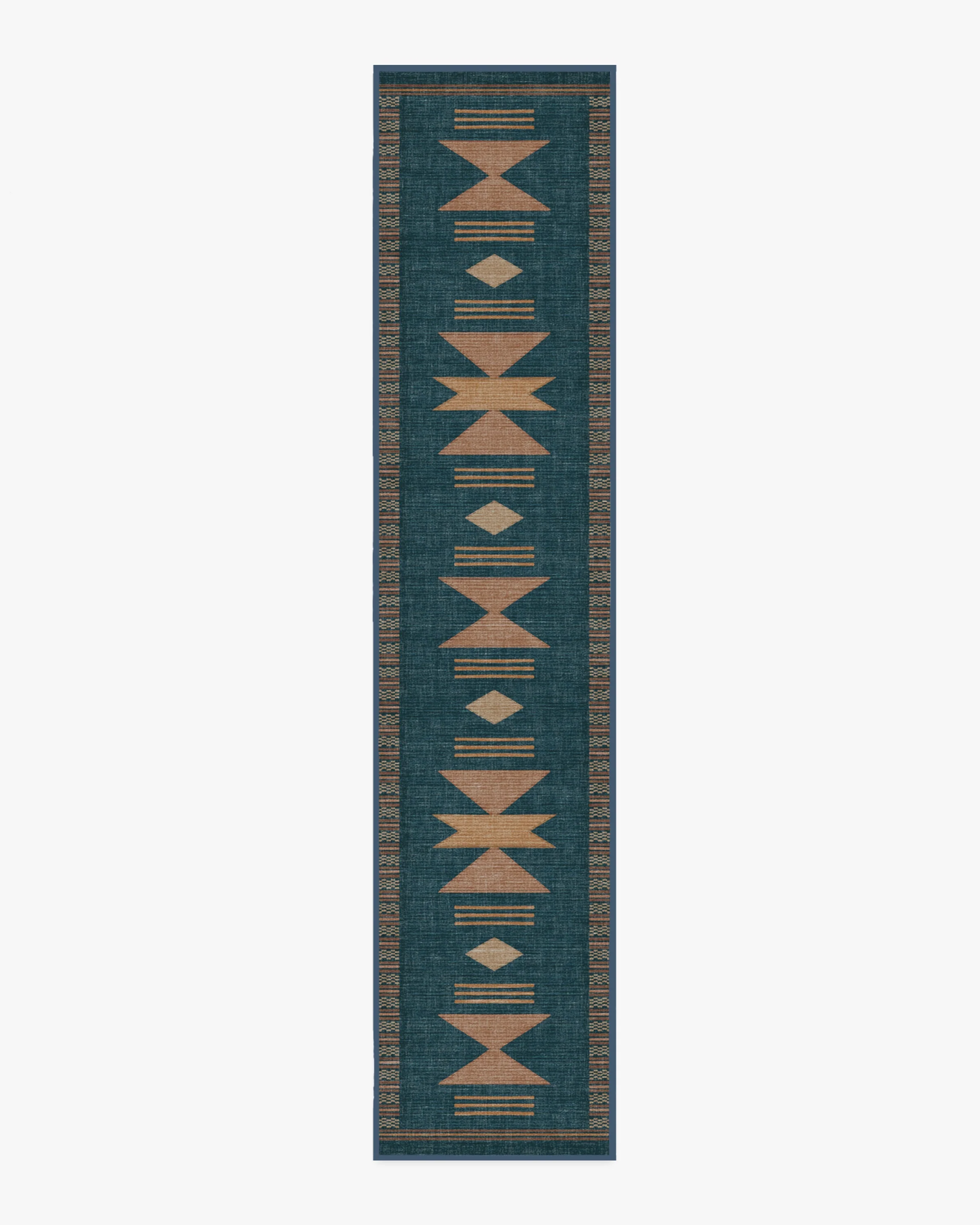 Lark Blue & Rose Flatwoven Rug
