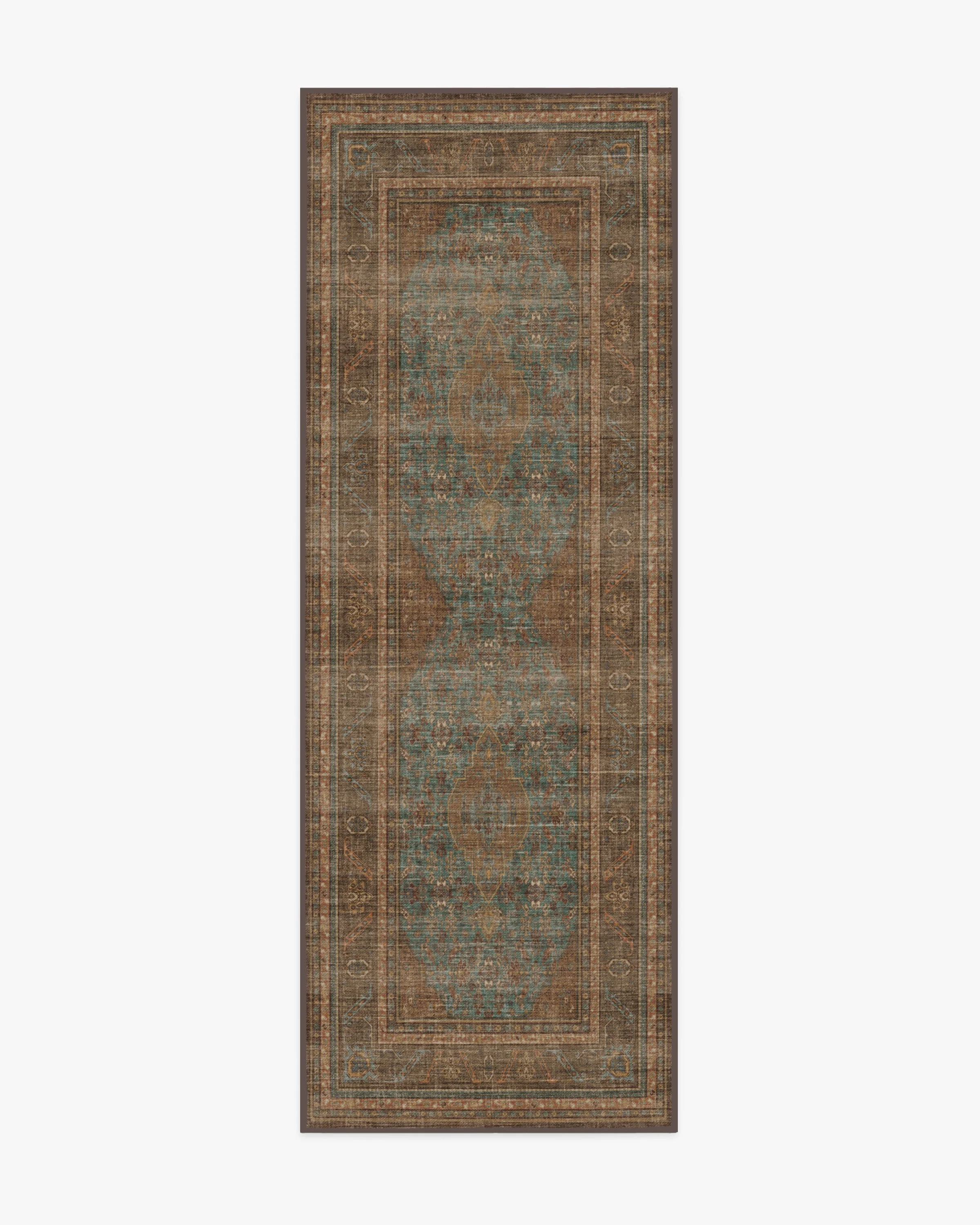 Rowan Teal Blue & Copper Rug