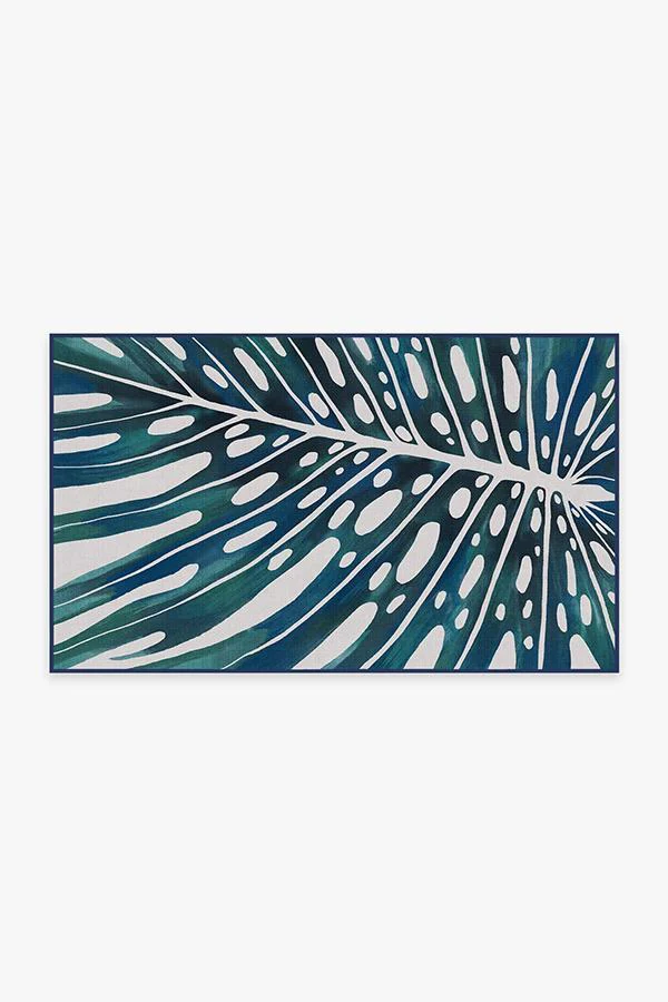 Panama Teal Blue Outdoor Rug