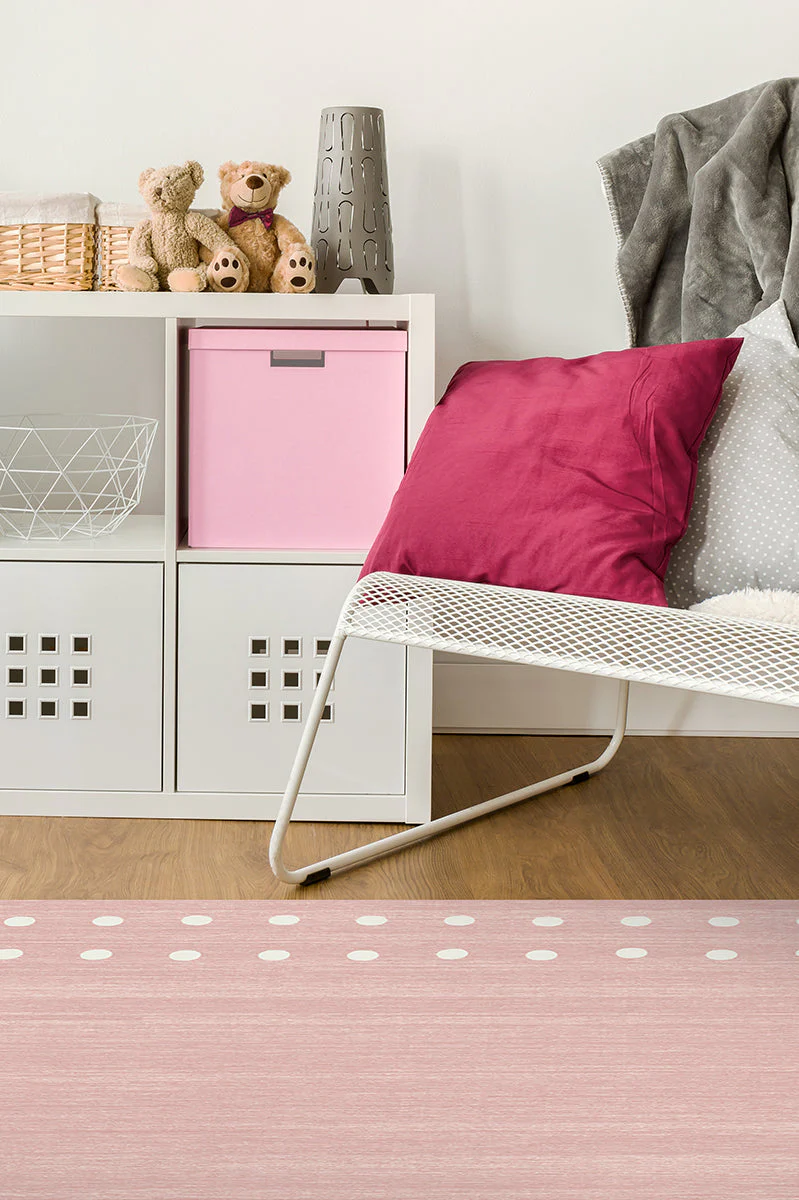 Dot Border Pink Rug