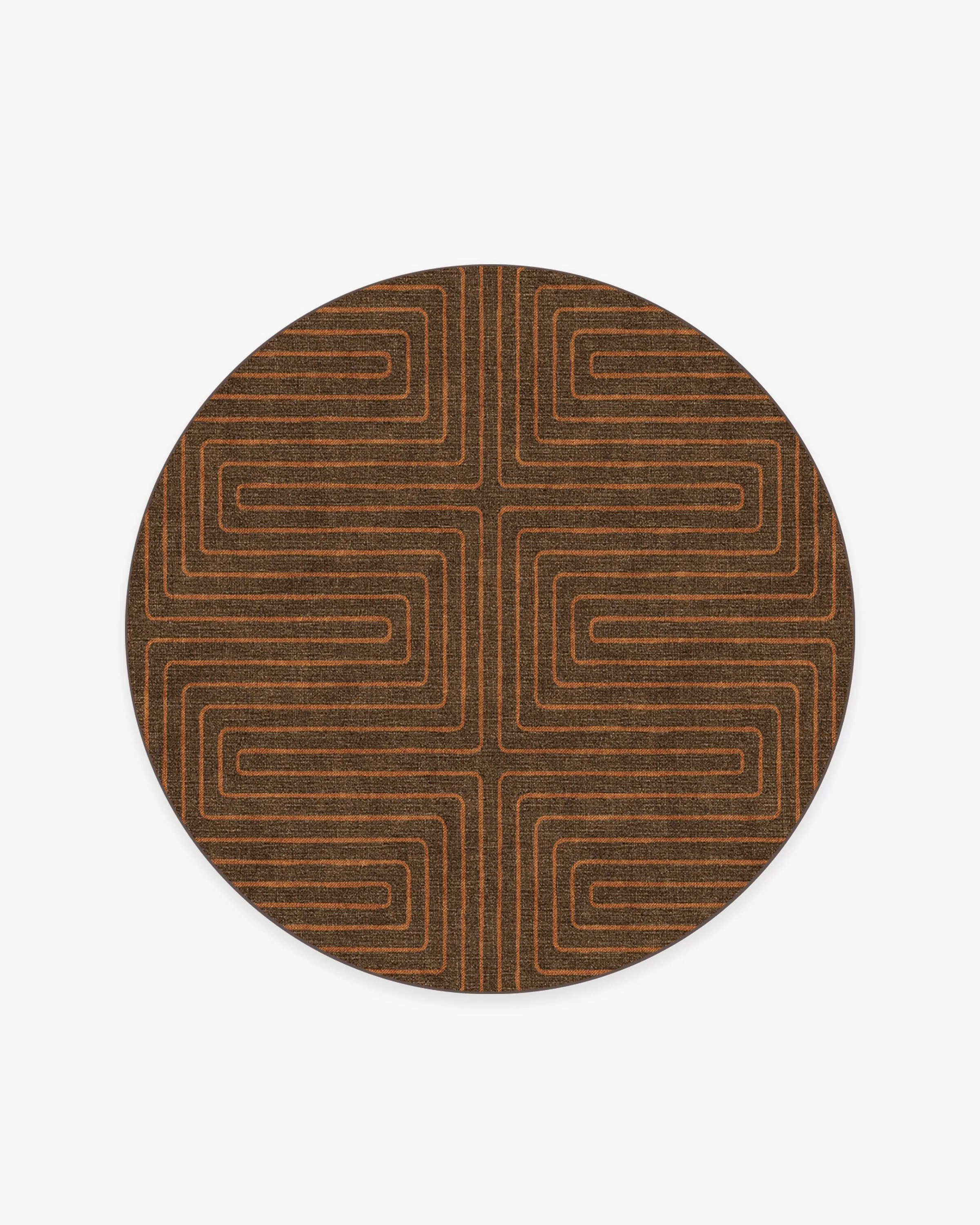 Labyrinth Brown & Orange Flatwoven Rug by Jonathan Adler