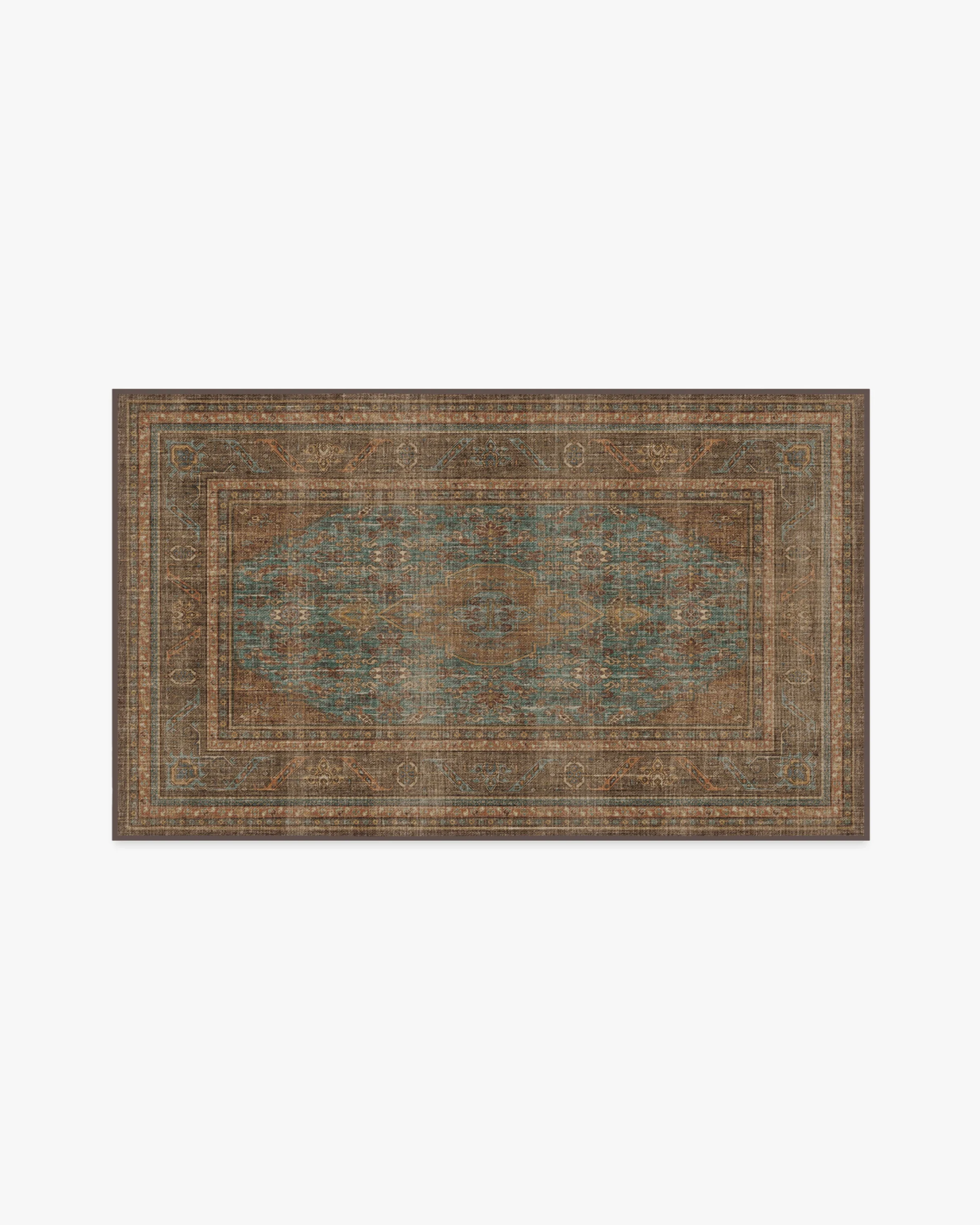 Rowan Teal Blue & Copper Flatwoven Rug